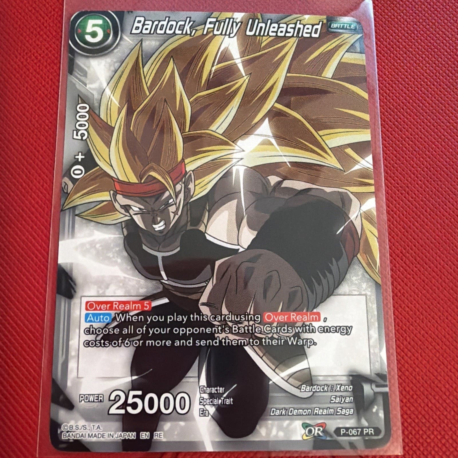 Mythic Booster Bardock Fully Unleashed Black Non-Foil P-067 PR NM - Image 1