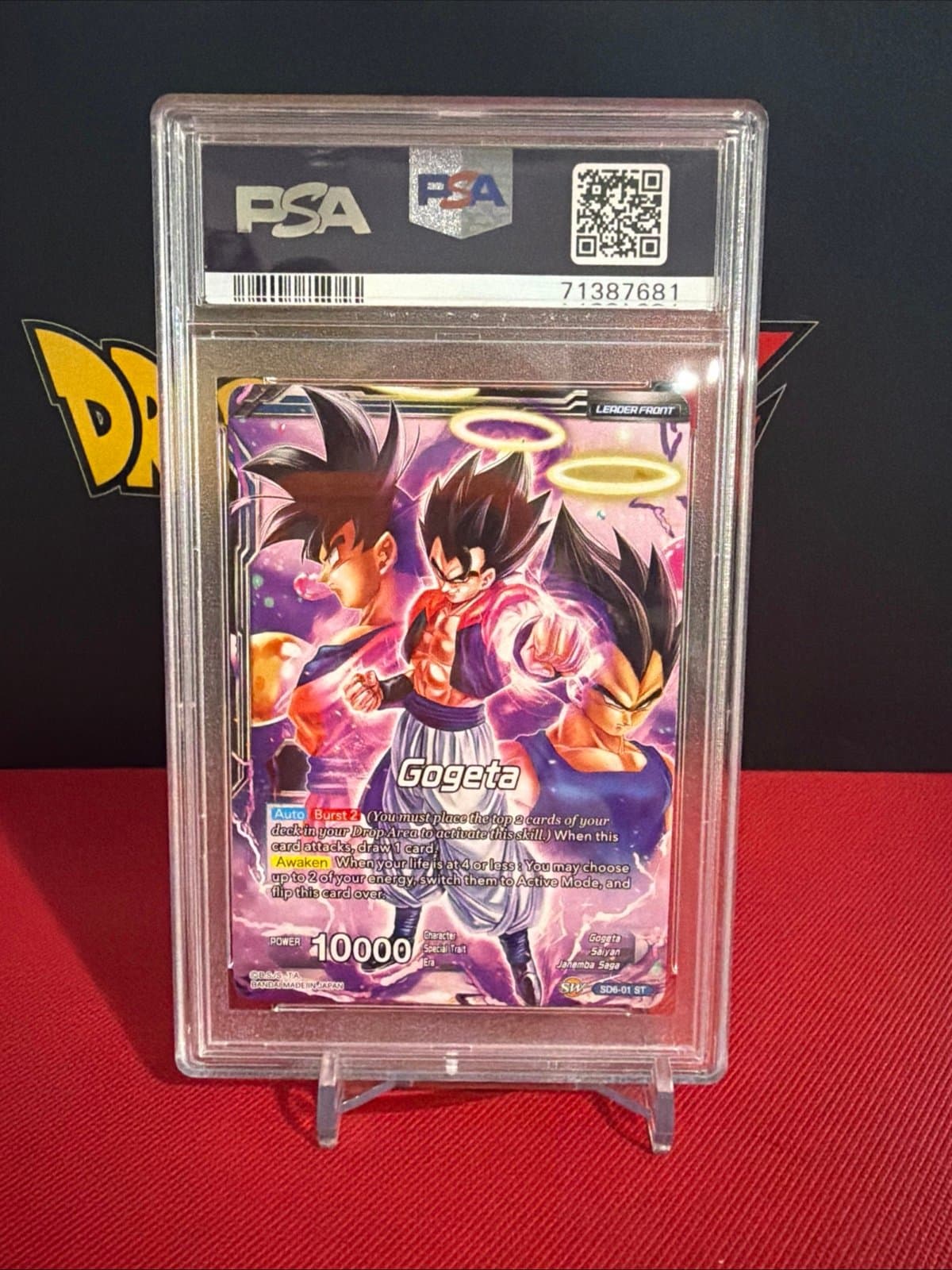 Graded 2018 Dragon Ball Super DBZ Ressurrected Fusion SD Gogeta #SD6-01 PSA 9 MT - Thumbnail 6