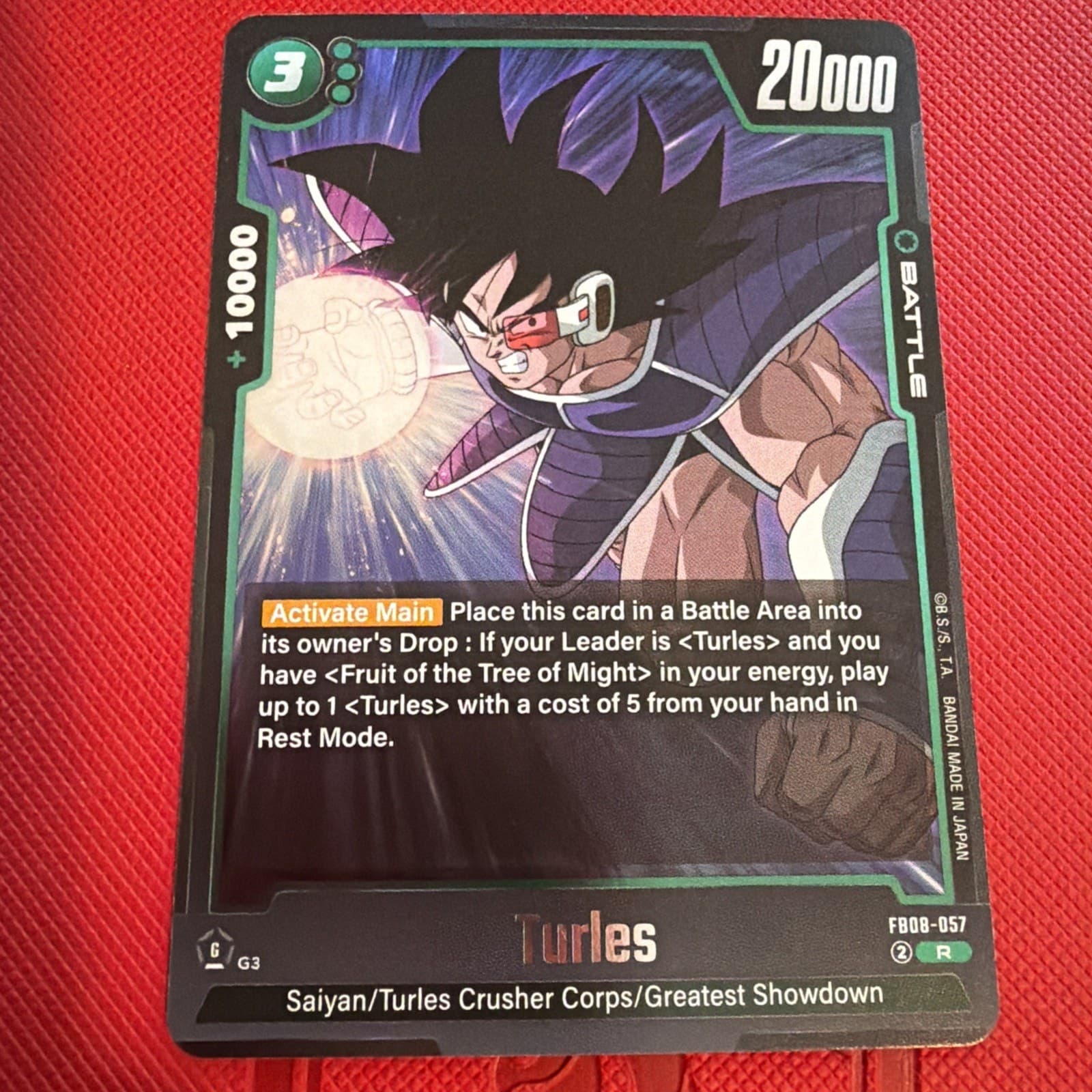 Turles FB08-057 Rare Foil Dragon Ball Super Fusion World Saiyan's Pride - Image 1