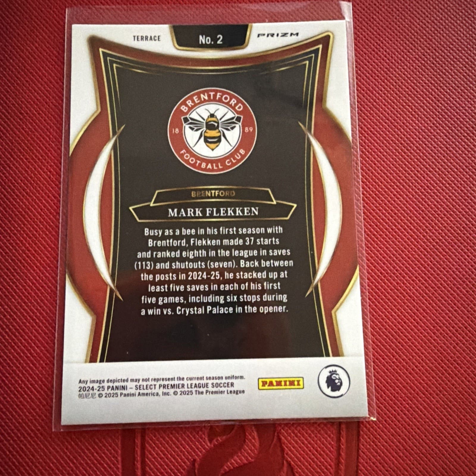 Mark Flekken 2024-25 Select Premier League EPL Terrace White Prizm Brentford - Thumbnail 2