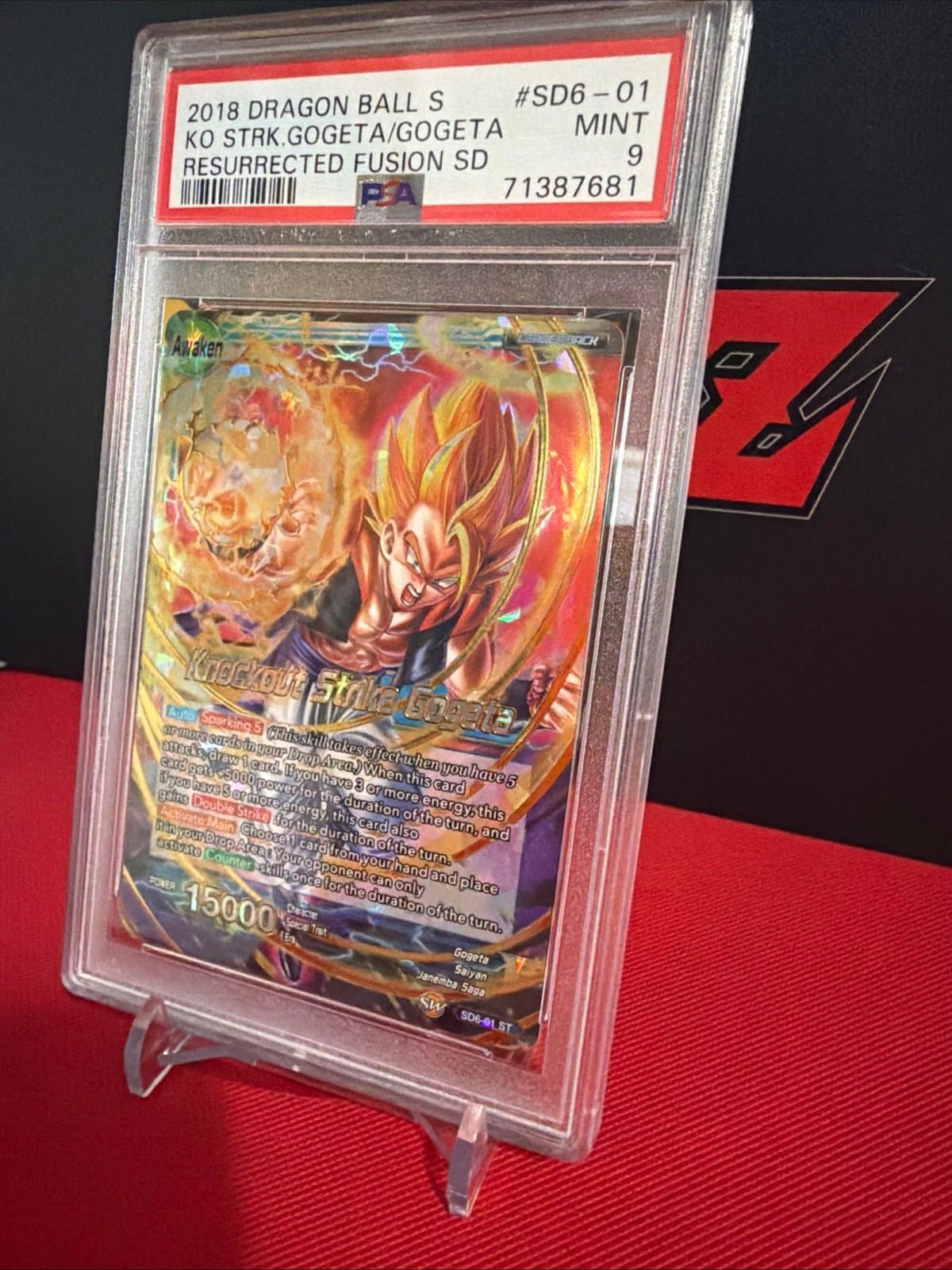 Graded 2018 Dragon Ball Super DBZ Ressurrected Fusion SD Gogeta #SD6-01 PSA 9 MT - Thumbnail 4