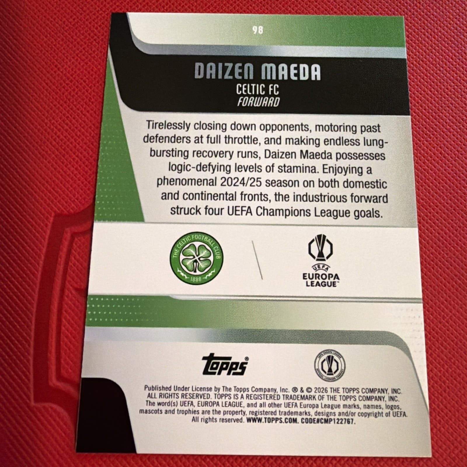 Daizen Maeda 2025-26 Topps UEFA Club Competitions UCC #98 - Thumbnail 2