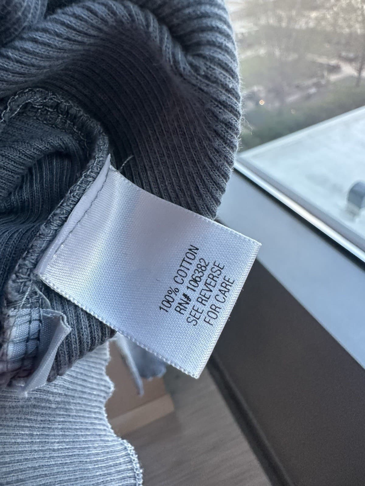 Apt. 9 Women's L Gray Henley Hoodie Knit Long Sleeve Graphic Logo 100% Cotton - Thumbnail 4