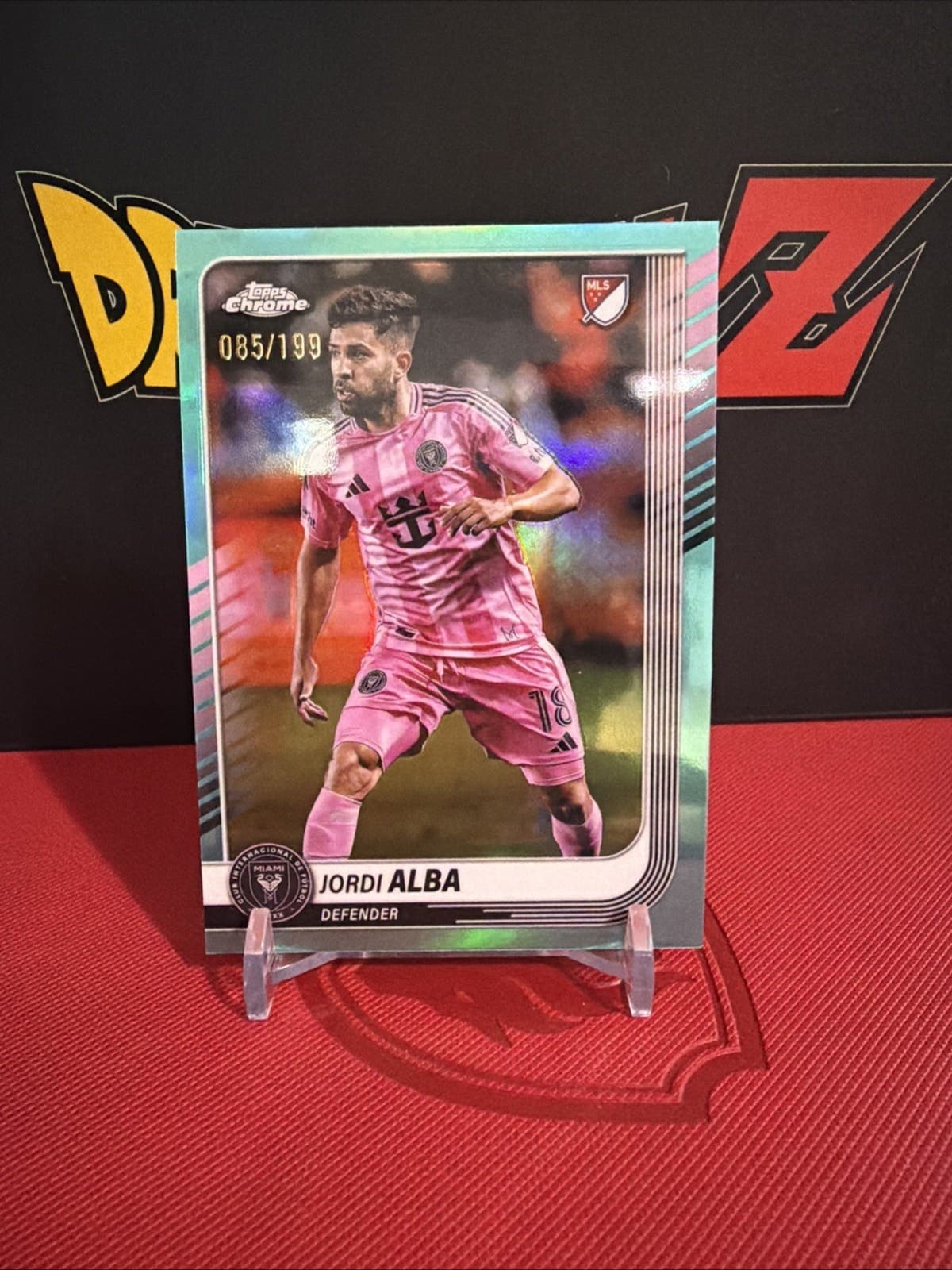 2025 Topps Chrome MLS Jordi Alba Aqua Refractor /199 Inter Miami FC - Image 1