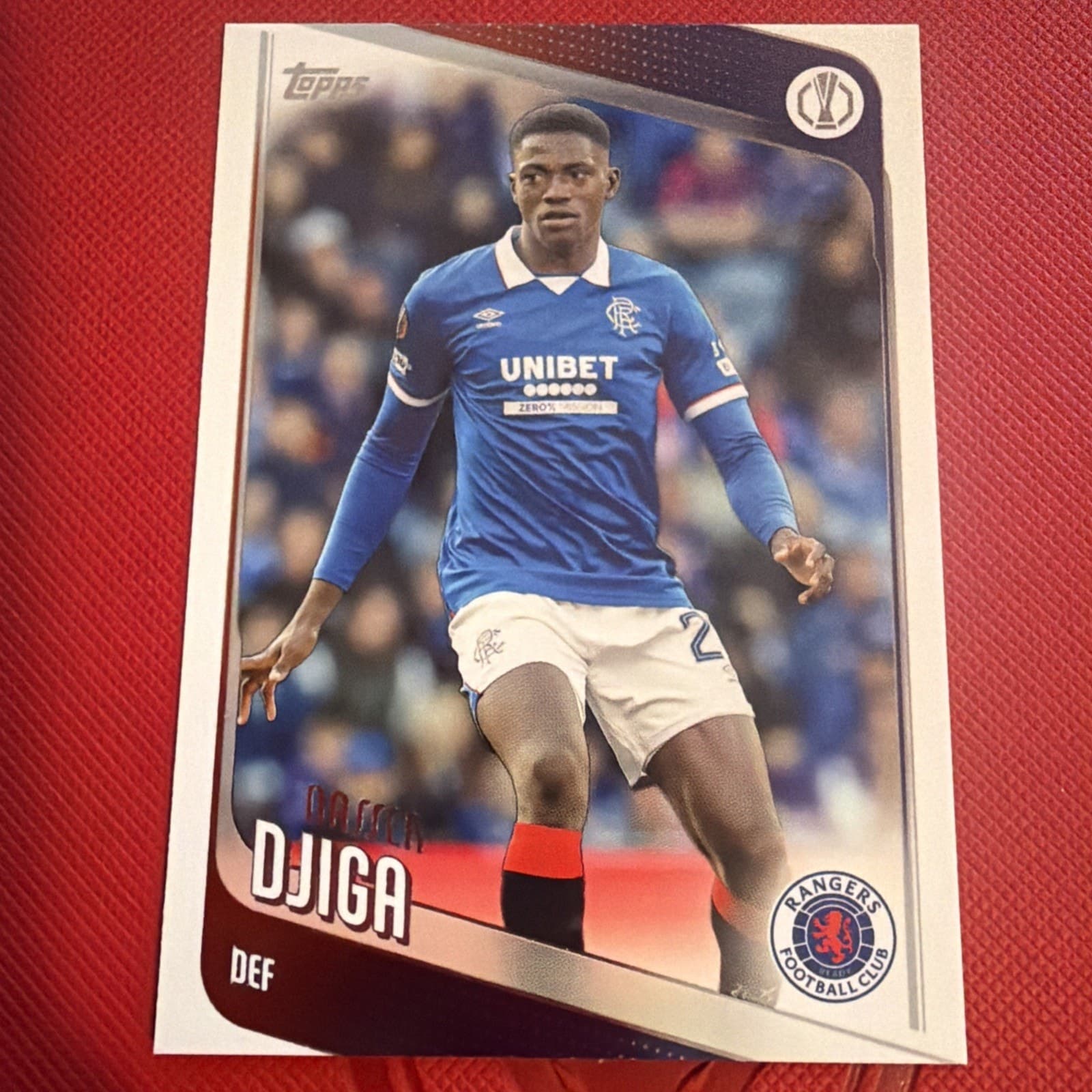 2025-26 Topps UEFA Club Competitions Soccer - #140 Rangers F.C. - NASSER DJIGA - Image 1