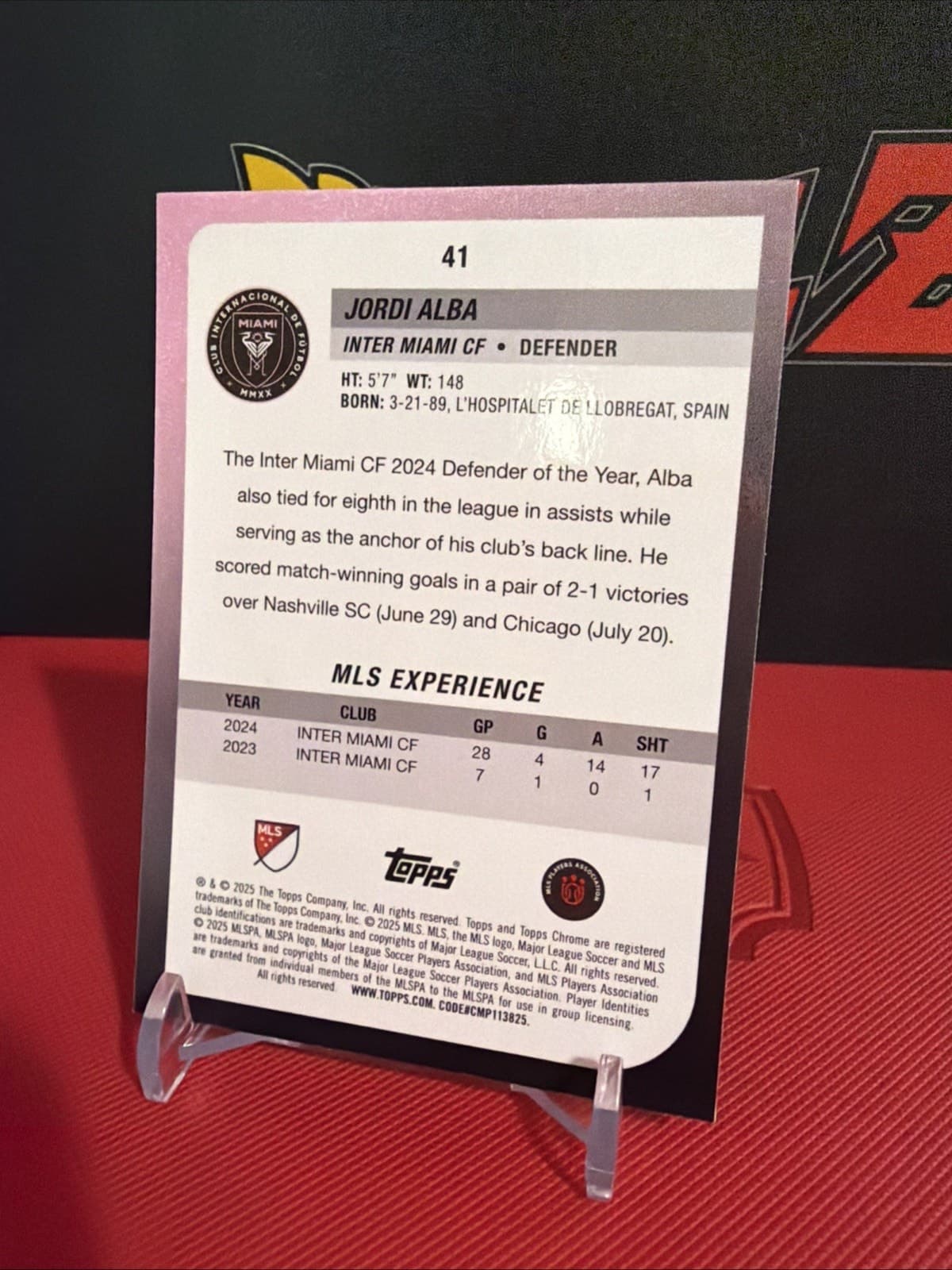 2025 Topps Chrome MLS #41 Jordi Alba Inter Miami CF - Thumbnail 2