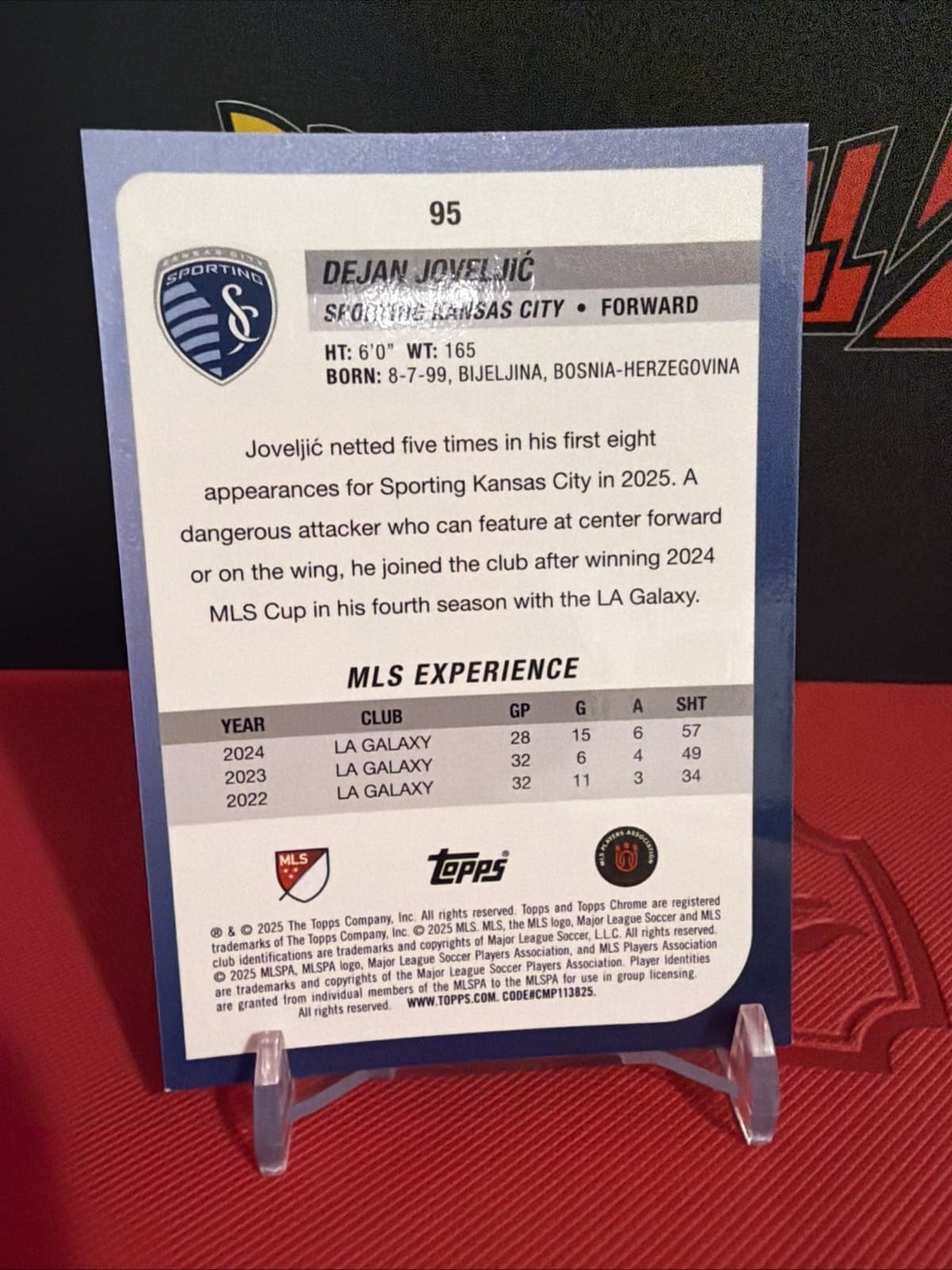 2025 Topps Chrome MLS - Dejan Jovelic #95 Aqua Refractor /199 - Kansas - Thumbnail 3