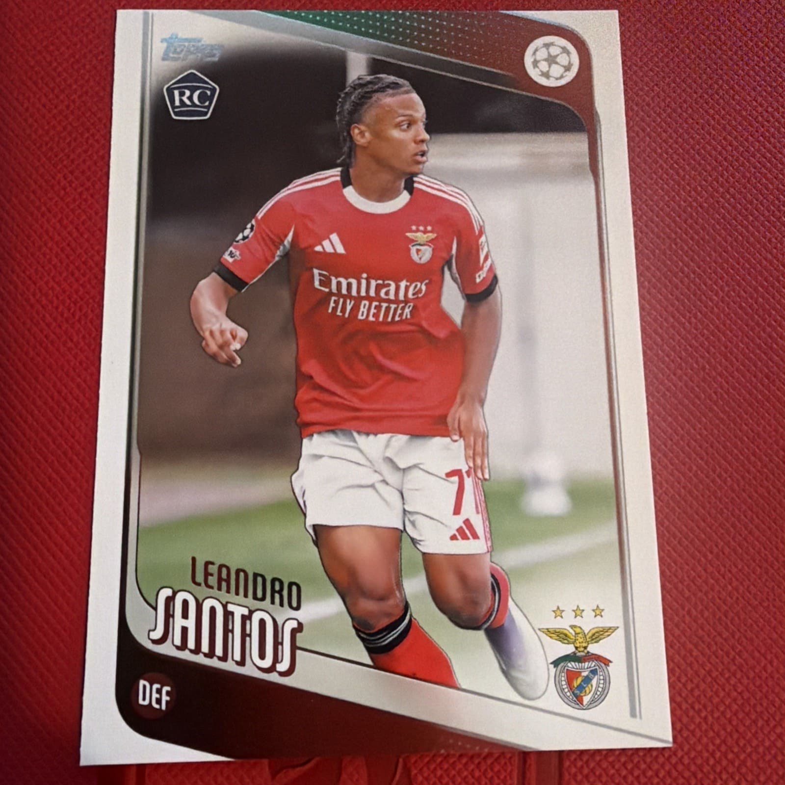 2025-26 Topps FLAGSHIP UEFA Club Competitions #160 Leandro Santos, SL Benfica RC - Image 1