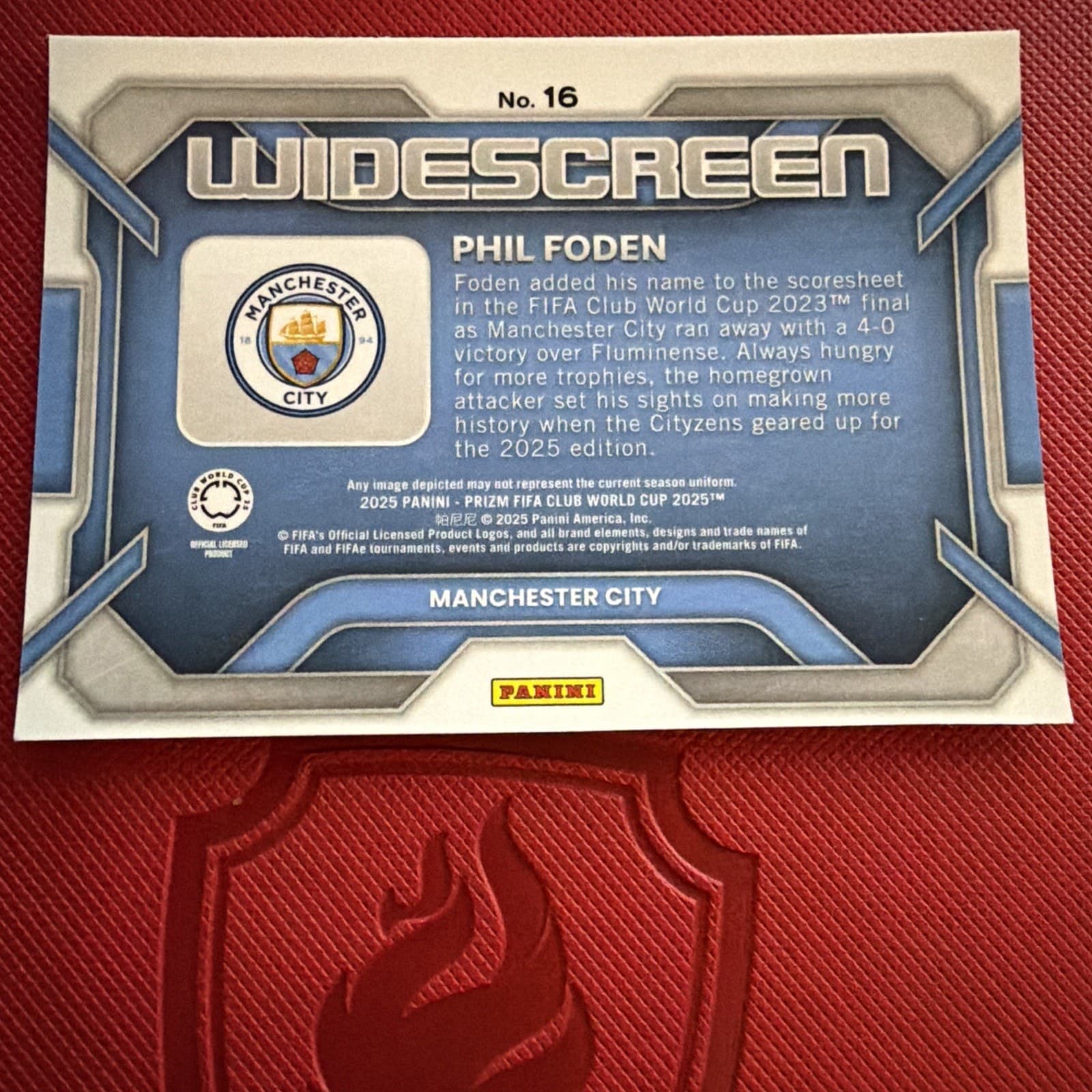 2025 Panini Prizm FIFA Club World Cup Phil Foden Widescreen Insert Silver PRIZM - Thumbnail 2