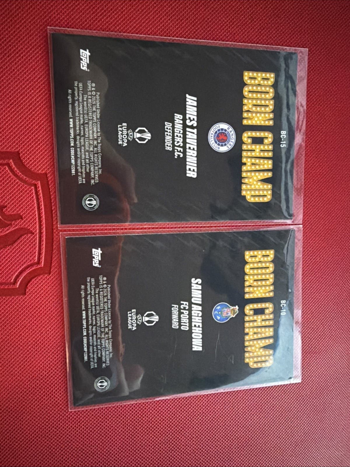 2025-26 Topps UEFA Club Competitions Born Champ James Tavernier, Samu Aghehowa - Thumbnail 3
