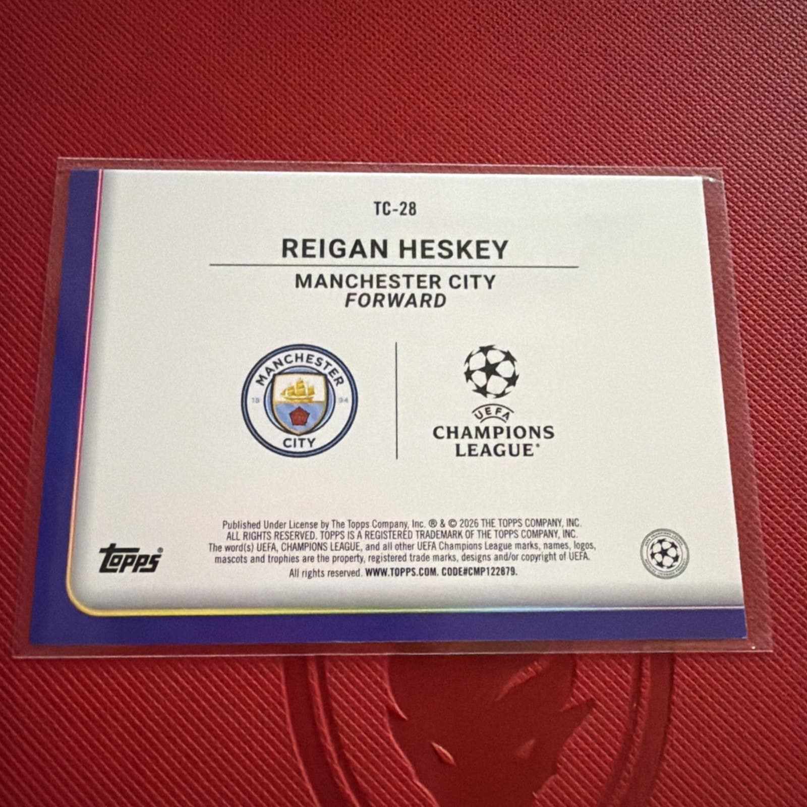 2025-26 Topps UEFA Club Competitions #TC-28 Reigan Heskey - City Trophy Chasers - Thumbnail 2