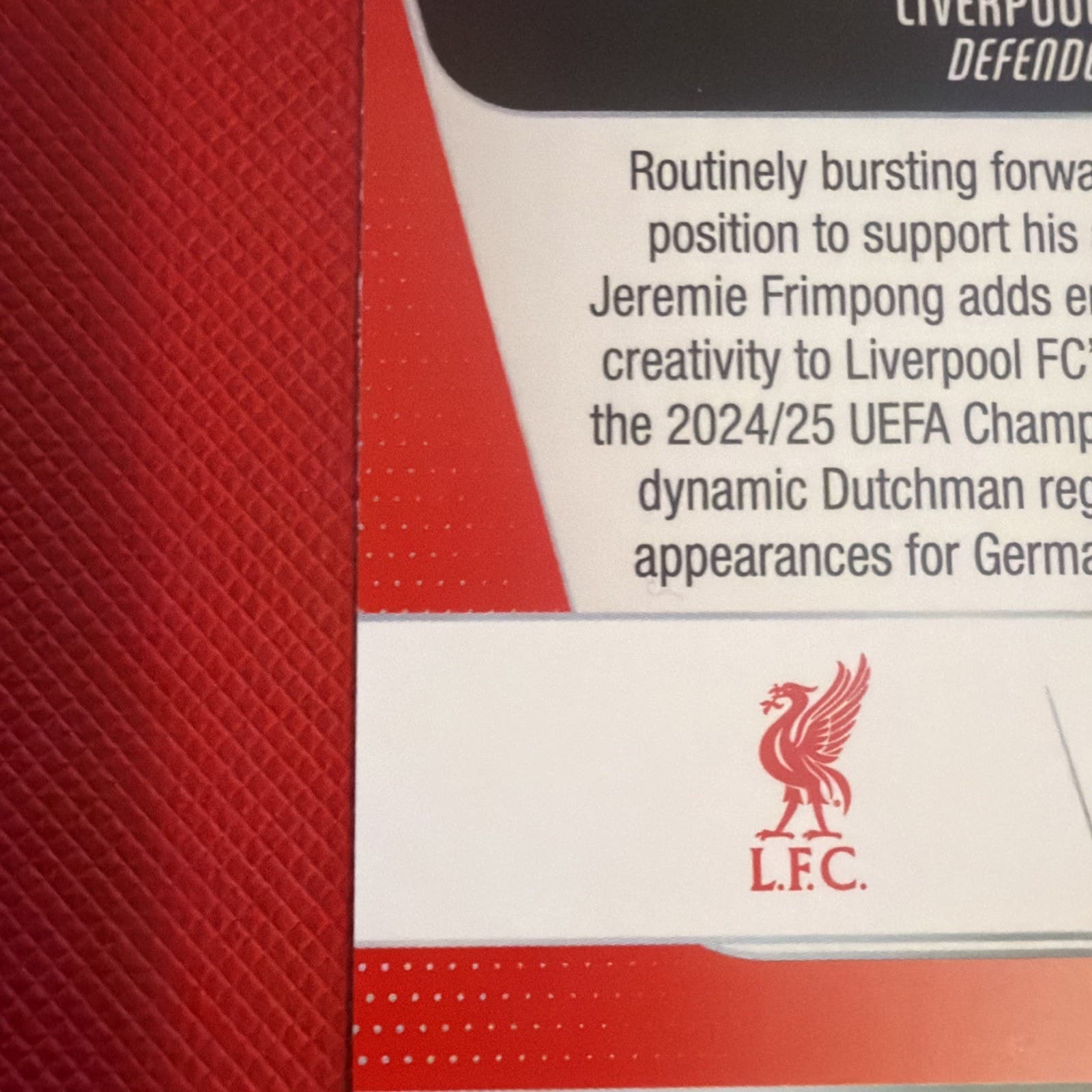 2025-26 Topps UEFA Club Competitions Jeremie Frimpong #6 Liverpool - Thumbnail 10