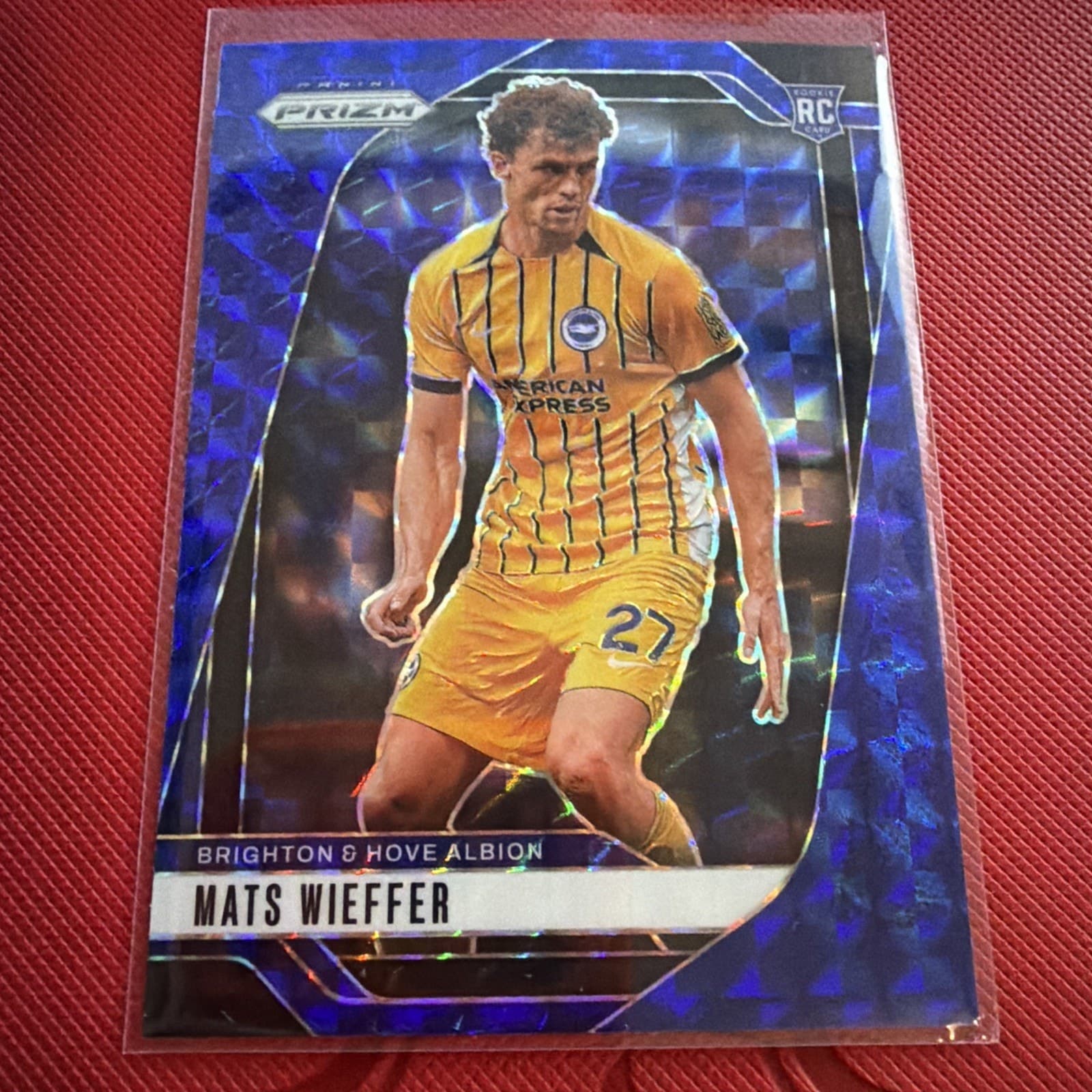 2024-25 Panini Prizm Premier League Mats Wieffer #177 Blue Prizm Rookie Card - Image 1