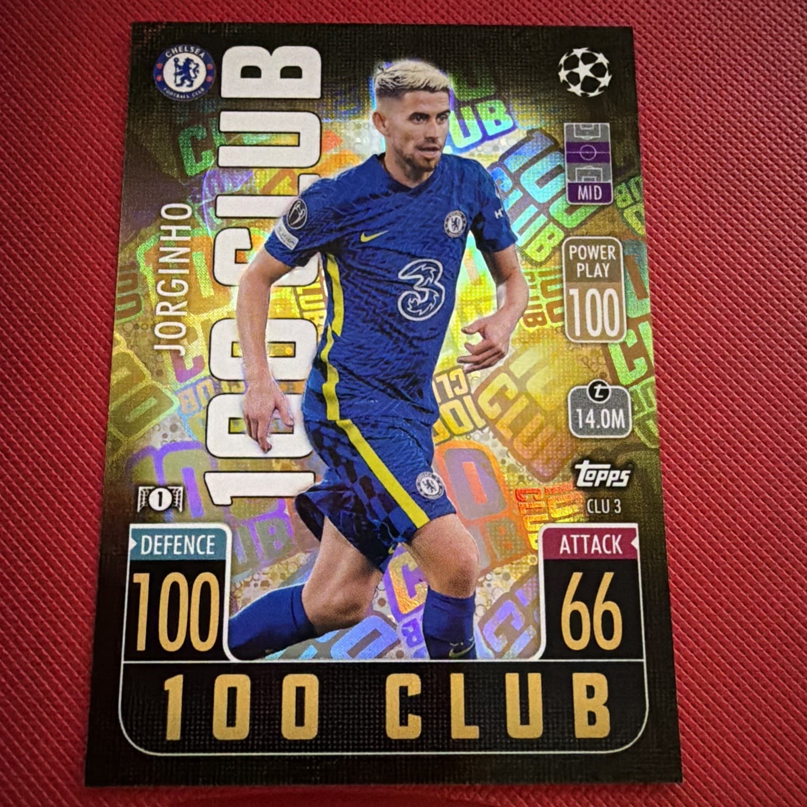 Jorginho 100 Club #CLU3 2021-22 Topps Match Attax Extra UEFA Chelsea - Image 1