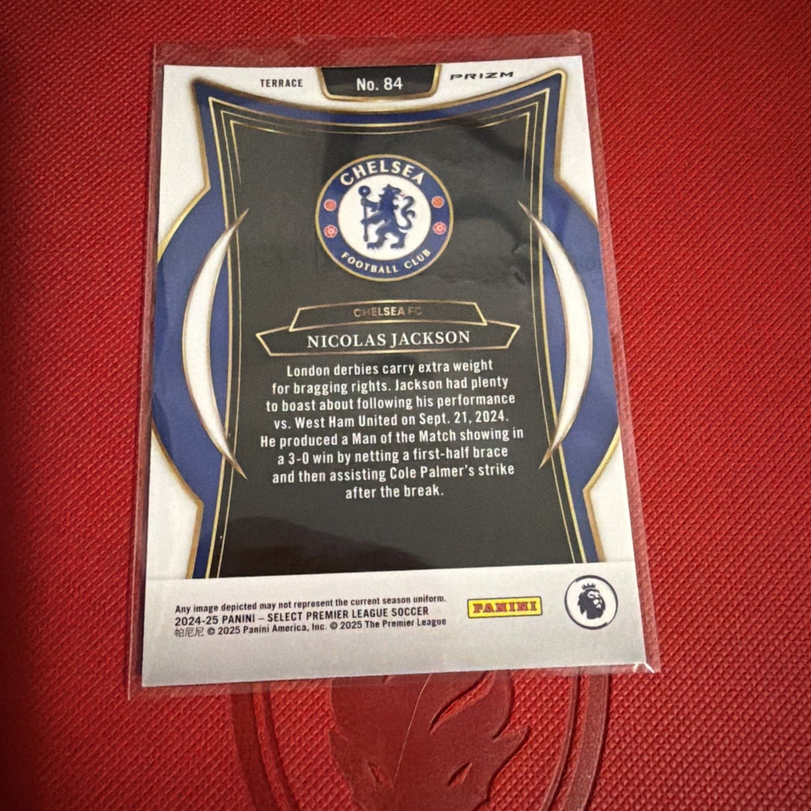 2024-25 Panini Select Premier League - Terrace Nicolas Jackson #84 Ice Prizm - Thumbnail 2