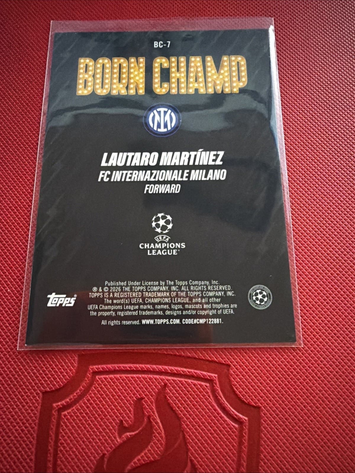 2025-26 Topps UEFA Club Competitions LAUTARO MARTINEZ Born Champ - Thumbnail 2