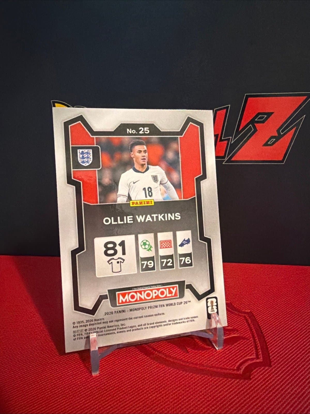 Ollie Watkins 2026 Prizm Fifa World Cup Monopoly Silver Prizm - Thumbnail 4