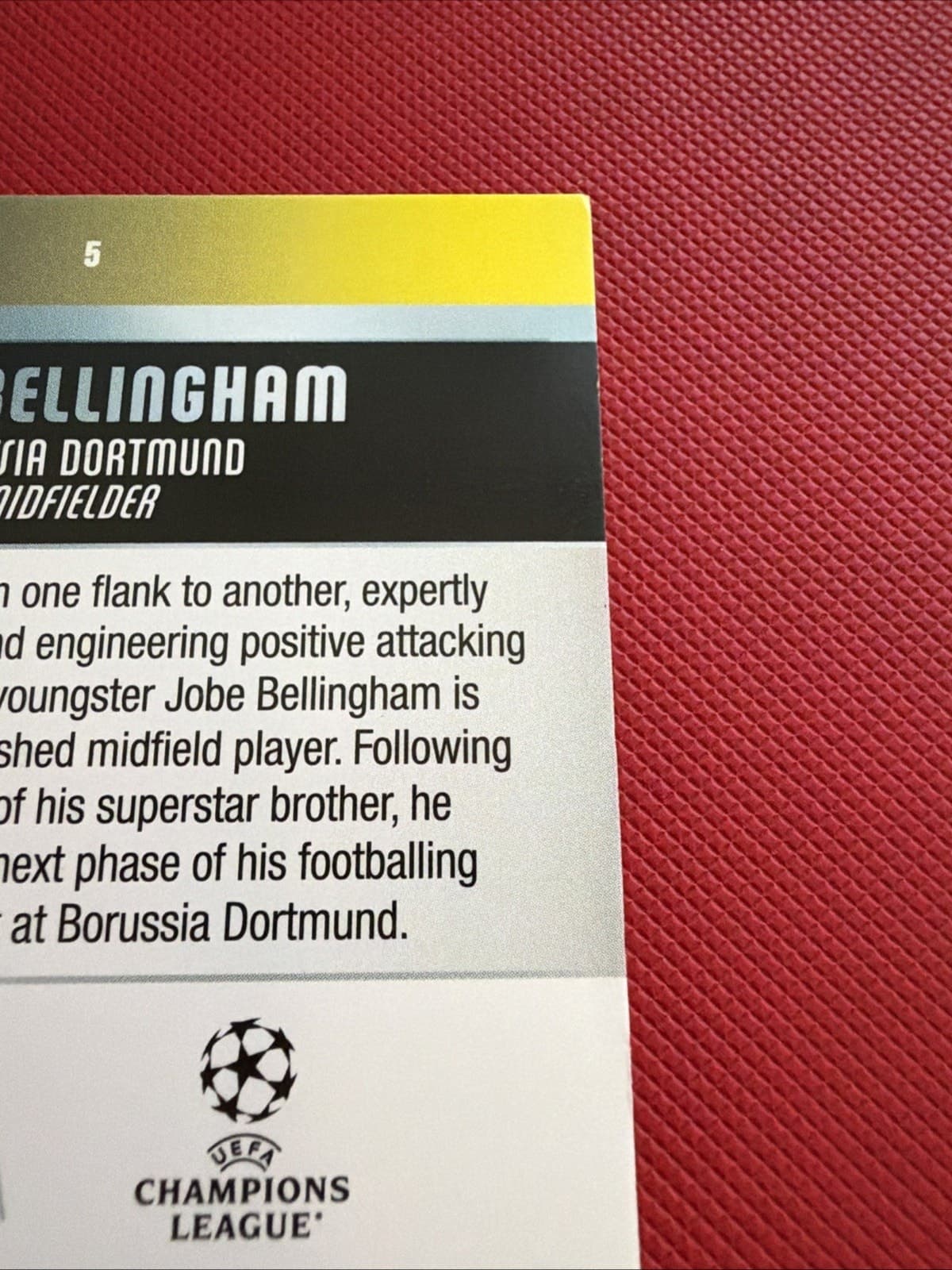 2025-26 Topps UEFA Club Competitions Jobe Bellingham RC #5 - Thumbnail 5