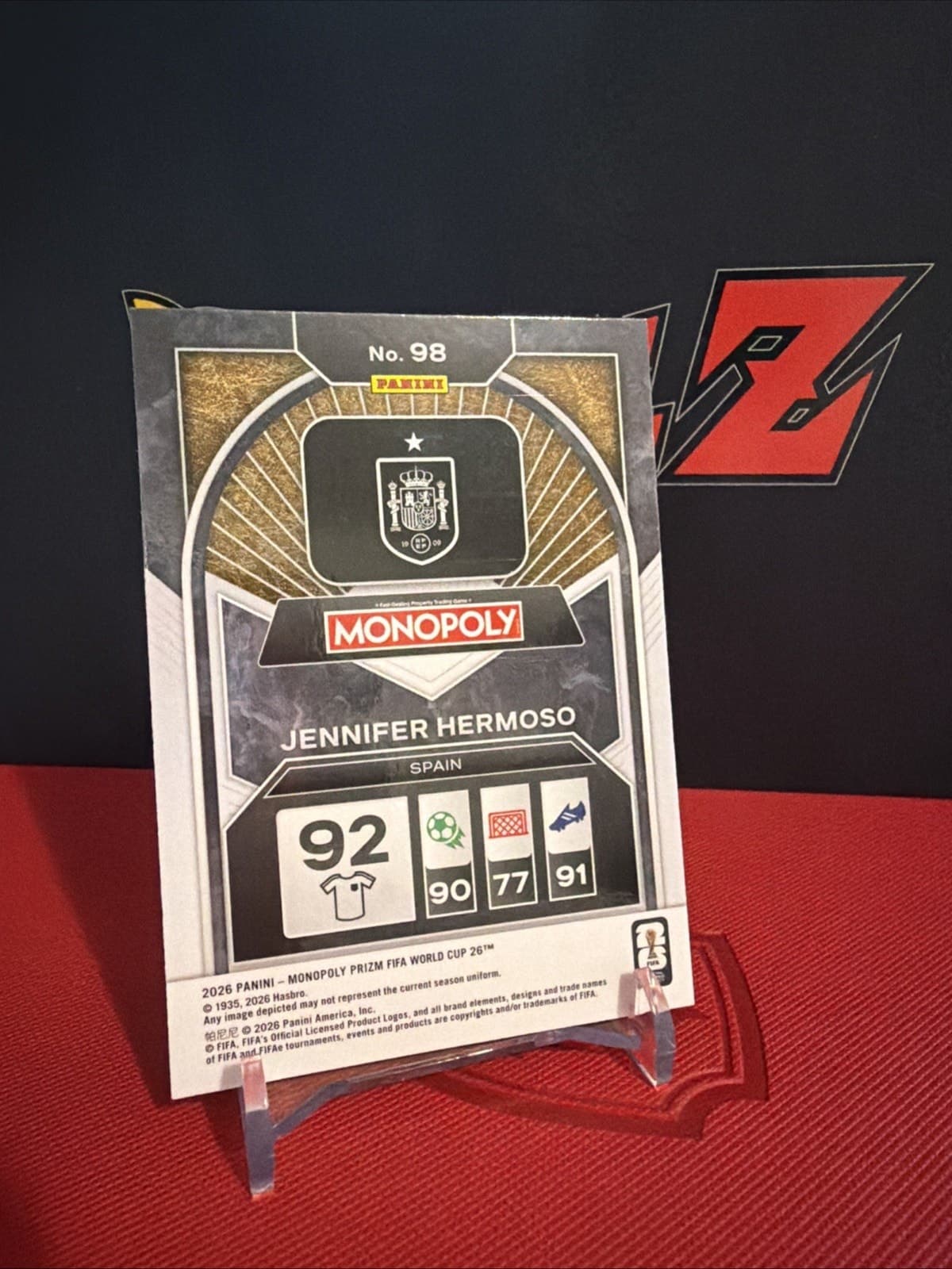 Panini Monopoly Prizm Insert FIFA World Cup Jennifer Hermoso #98 Spain 2026 - Thumbnail 3