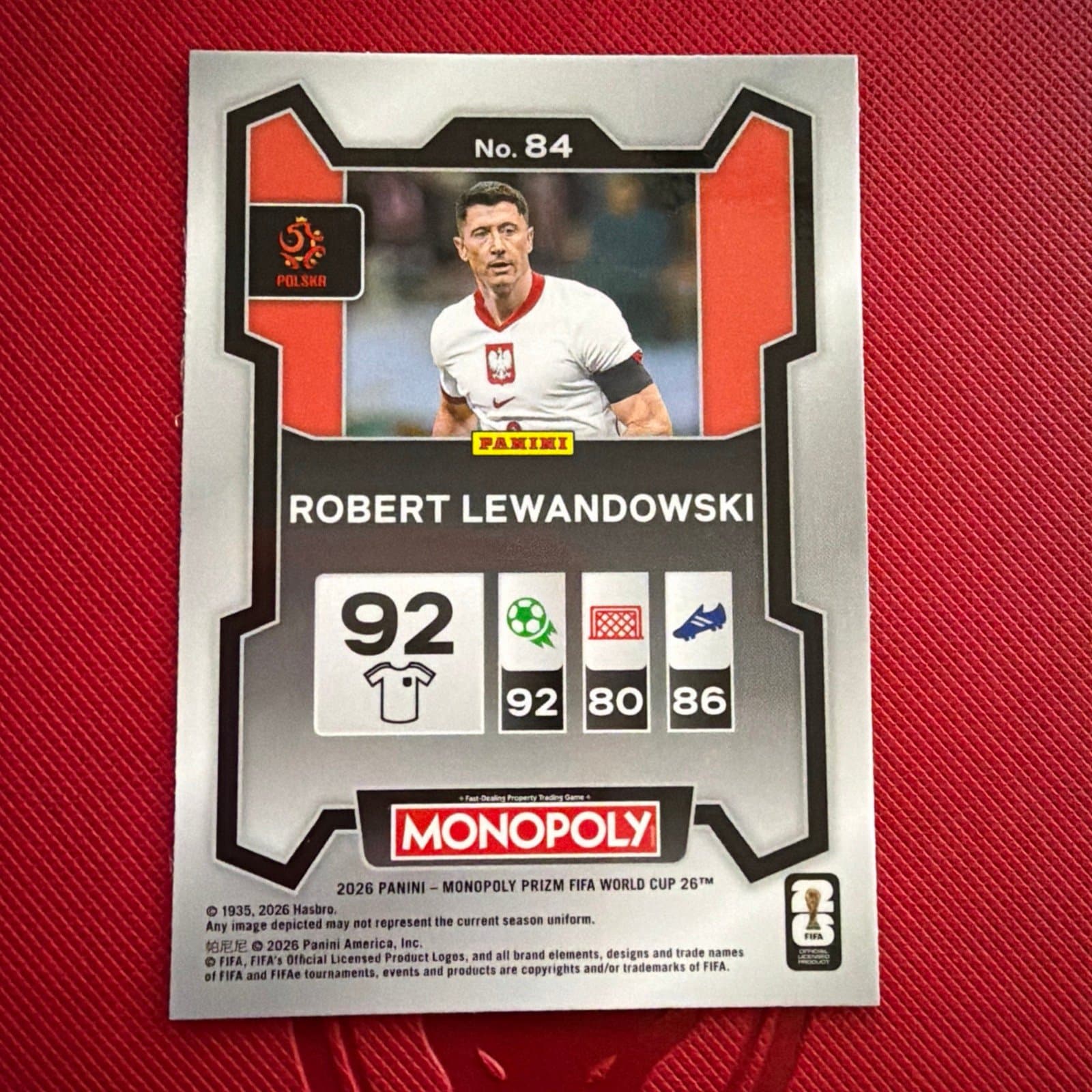 2026 Panini Prizm Monopoly FIFA World Cup Robert Lewandowski #84 - Thumbnail 3