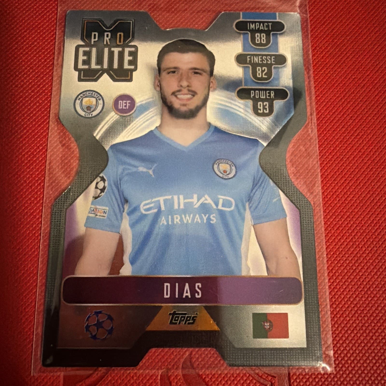 2021-22 Topps UEFA Match Attax Extra RUBEN DIAS Pro Elite Chrome X Die-Cut #XS1 - Image 1