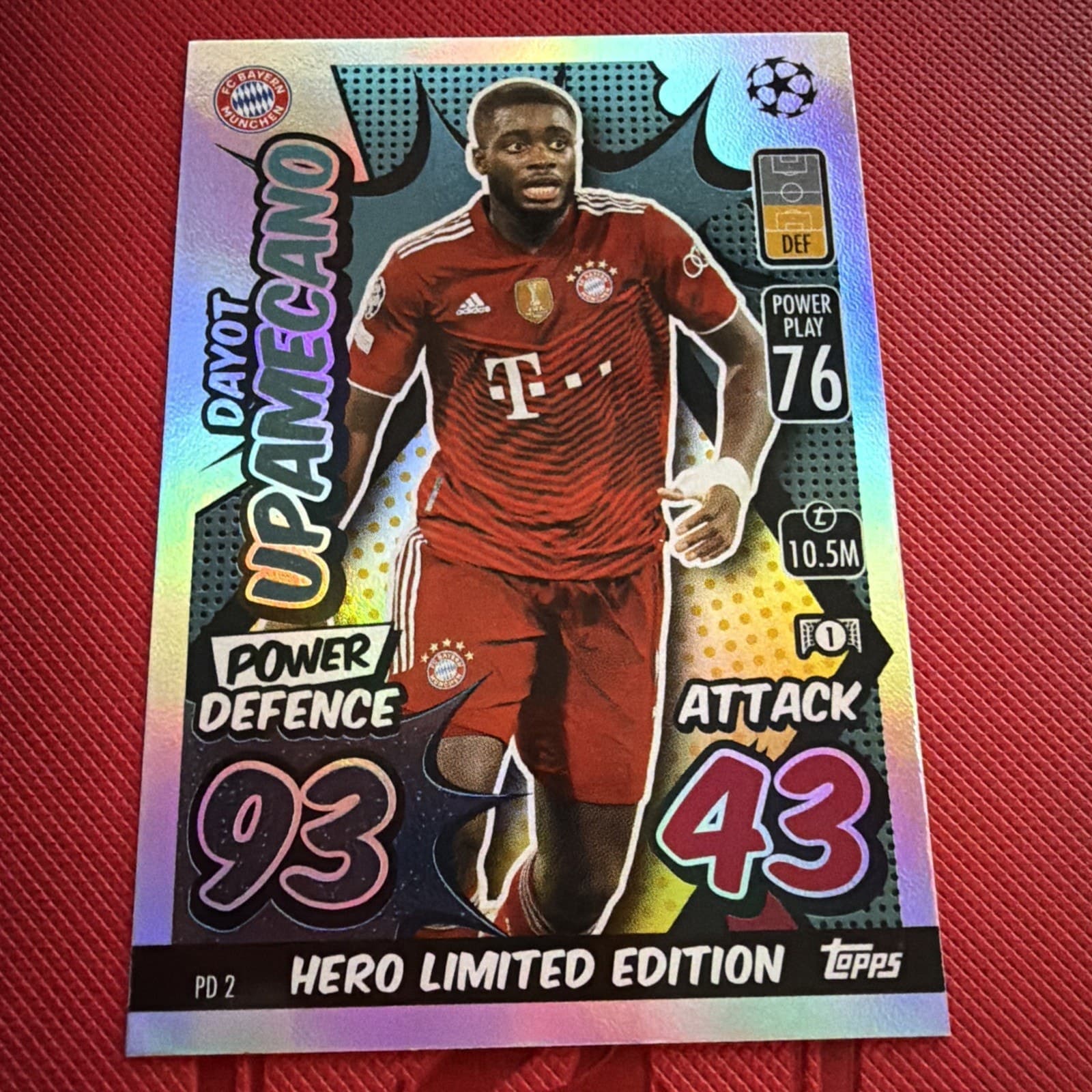 2021-22 Topps Match Attax Hero Limited Dayot Upamecano PD 2 Bayern Munchen - Image 1
