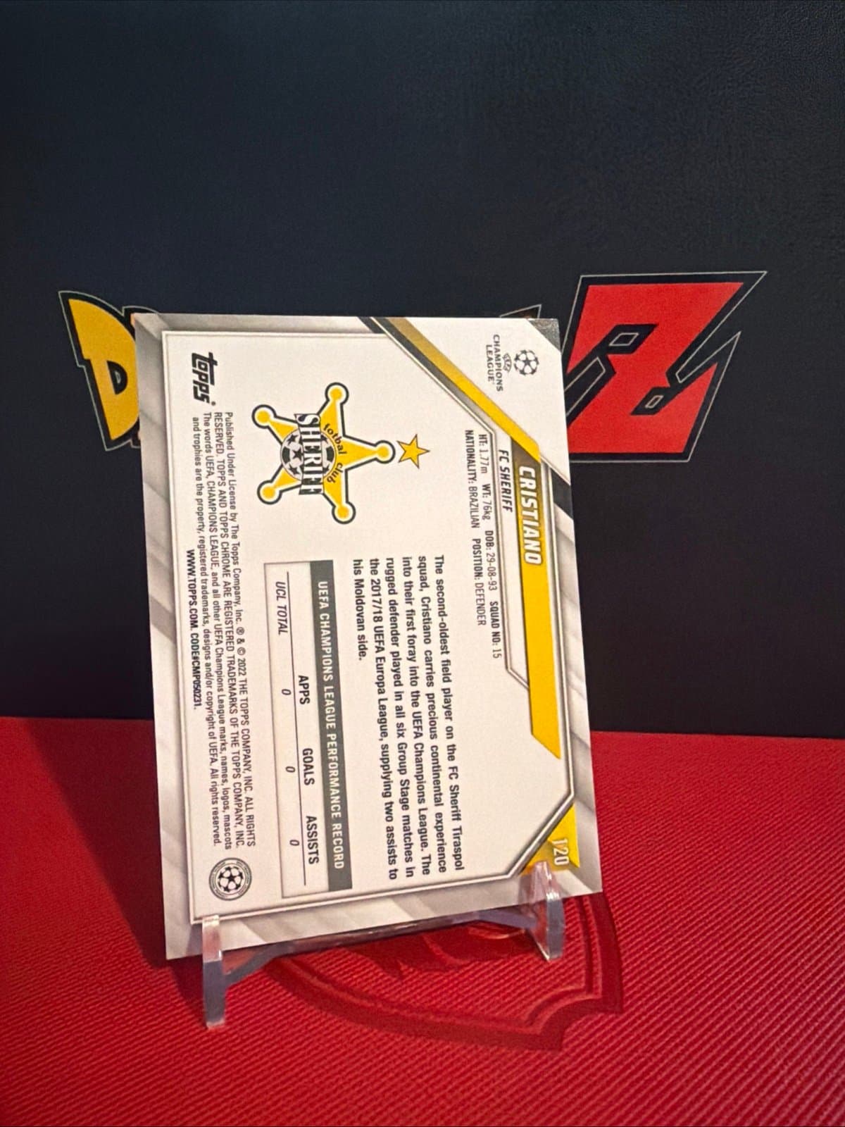 Cristiano REFRACTOR ROOKIE 2021-22 Topps Chrome UEFA Champions League UCL 120 RC - Thumbnail 3