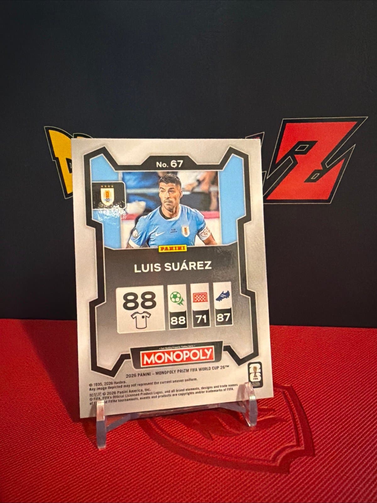 Panini Monopoly Prizm 2026 Luis Suárez #67 Uruguay FIFA World Cup Base Set - Thumbnail 3