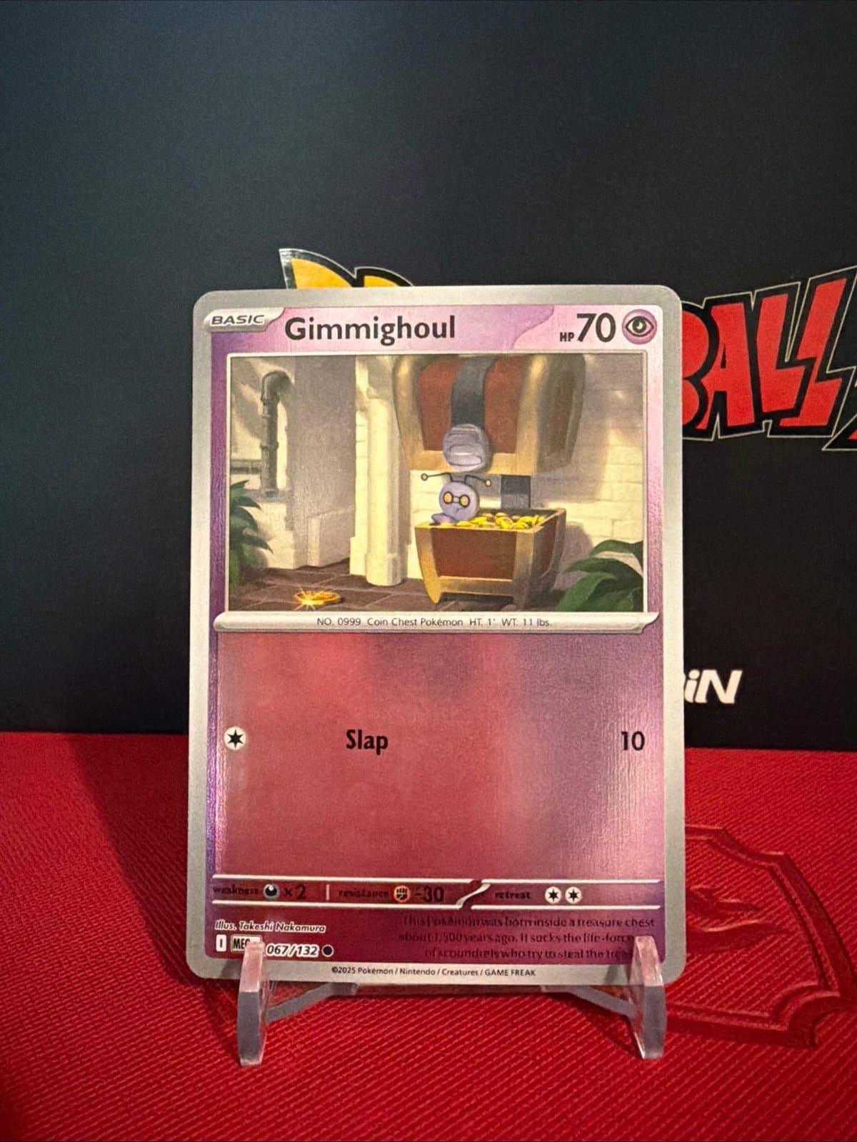 Gimmighoul 067/132 Common Mega Evolution Pokemon Reverse Holo Near Mint - Image 1