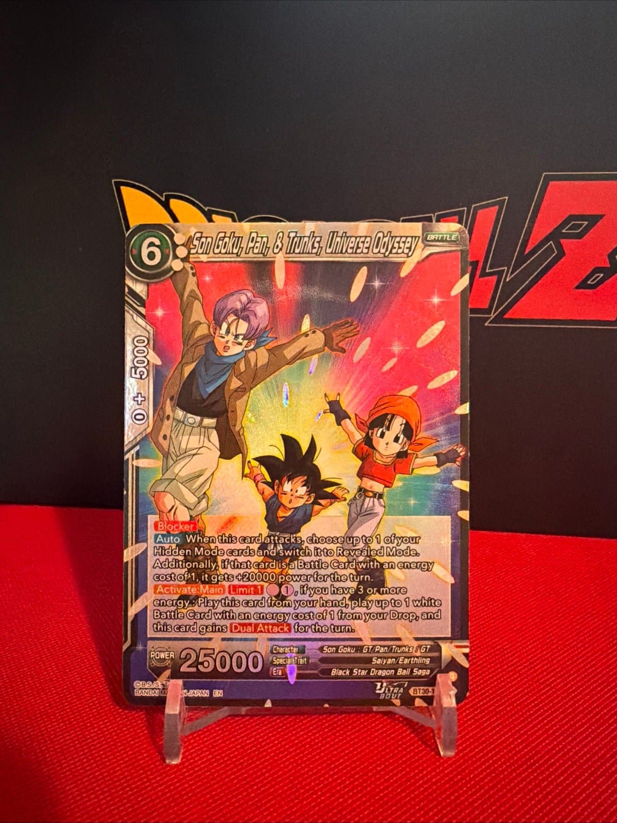 DBS BT30-124 SR Son Goku, Pan, & Trunks Universe Odyssey Three Glorious Fighters - Image 1