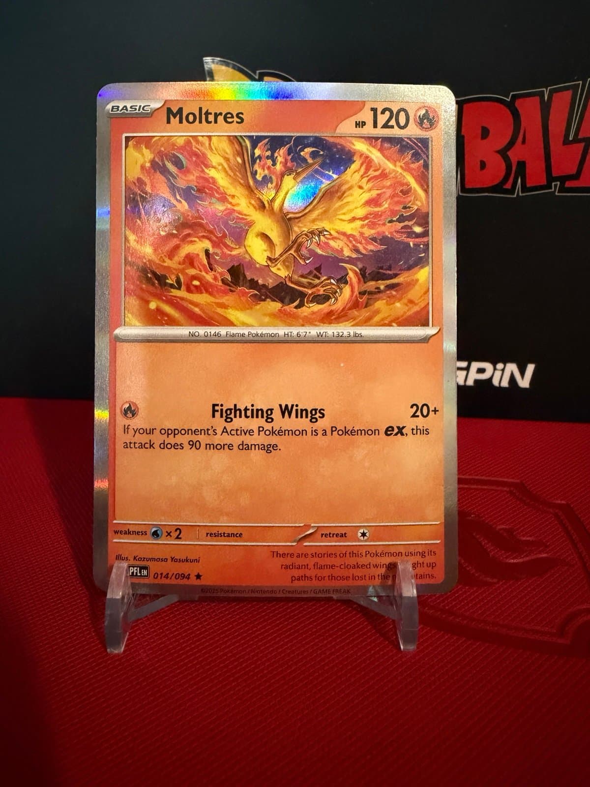 Pokémon Moltres Holo Rare 014/094 Me02: Phantasmal Flames 120 HP English - Thumbnail 2