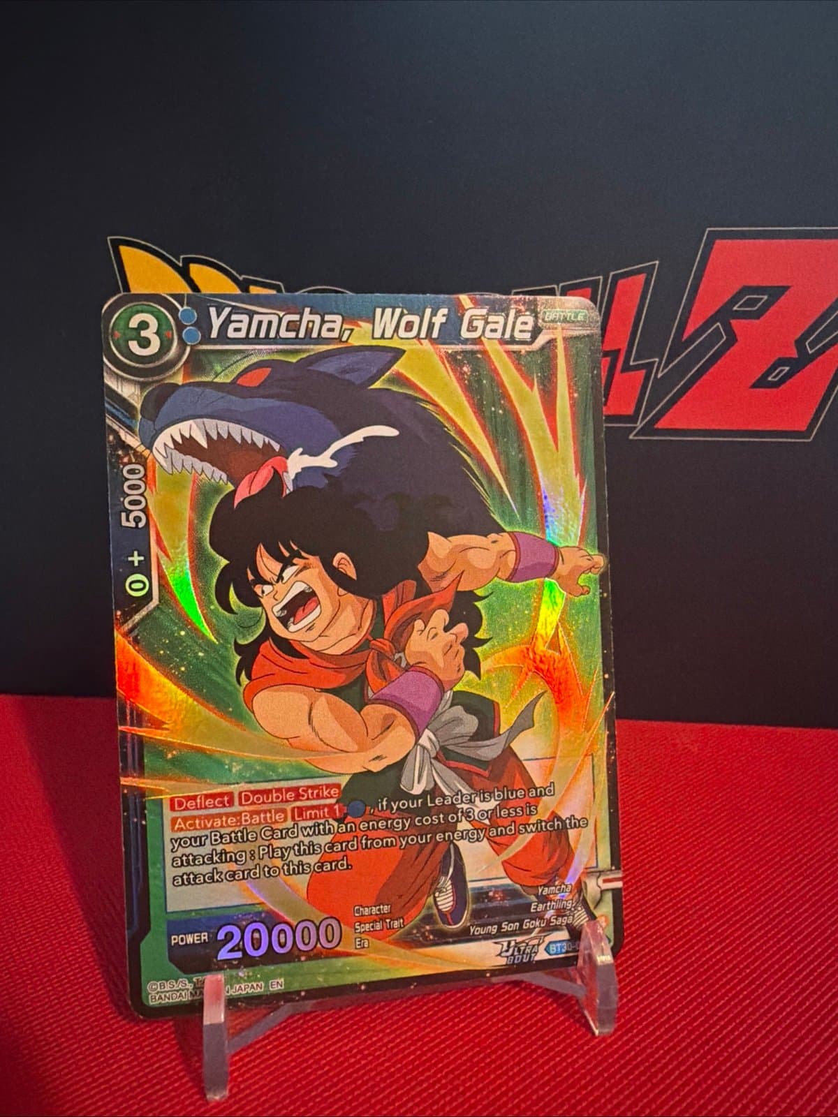 Yamcha, Wolf Gale BT30-021 SR Three Glorious Fighters Dragon Ball Masters - Thumbnail 3
