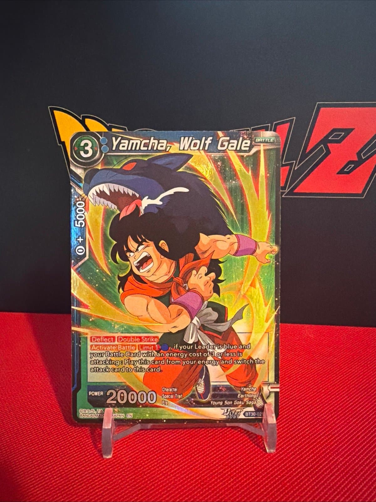 Yamcha, Wolf Gale BT30-021 SR Three Glorious Fighters Dragon Ball Masters - Thumbnail 2