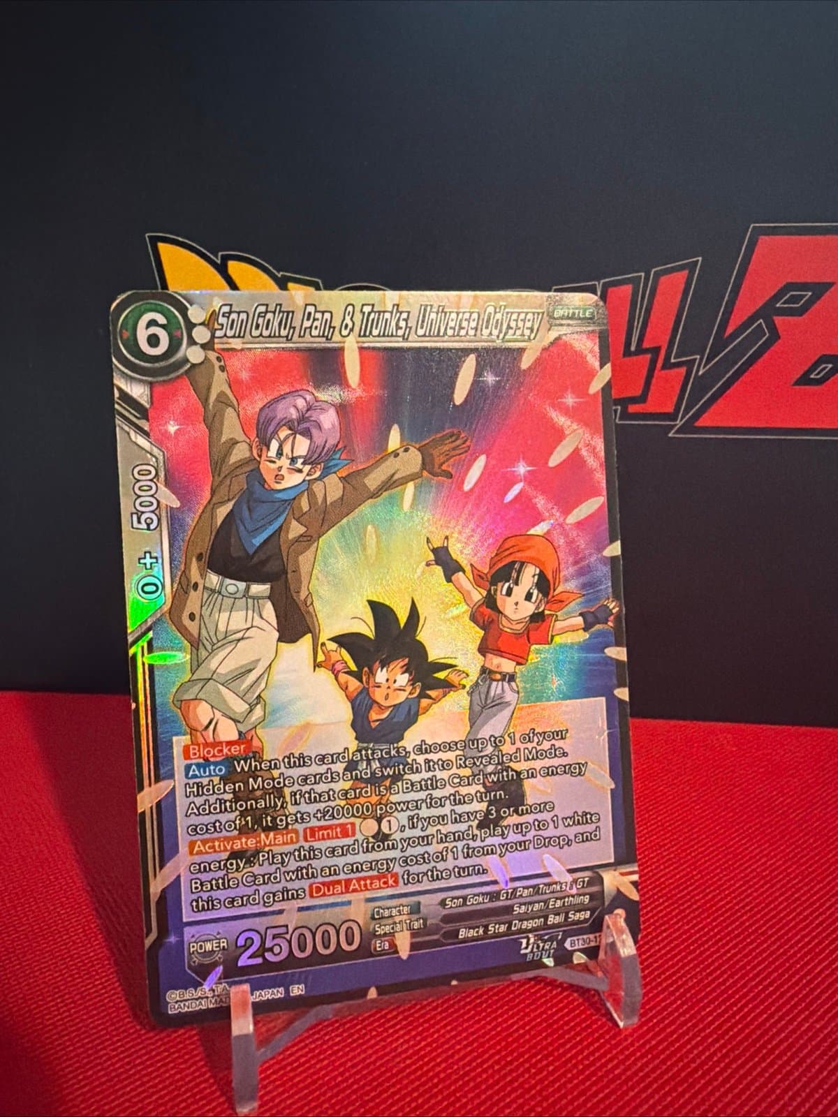 DBS BT30-124 SR Son Goku, Pan, & Trunks Universe Odyssey Three Glorious Fighters - Thumbnail 2