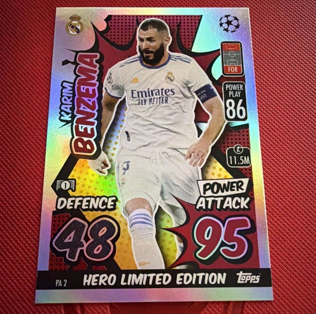 2021-22 Topps Match Attax UCL Extra - Power Attack Karim Benzema #PA 2 - Image 1