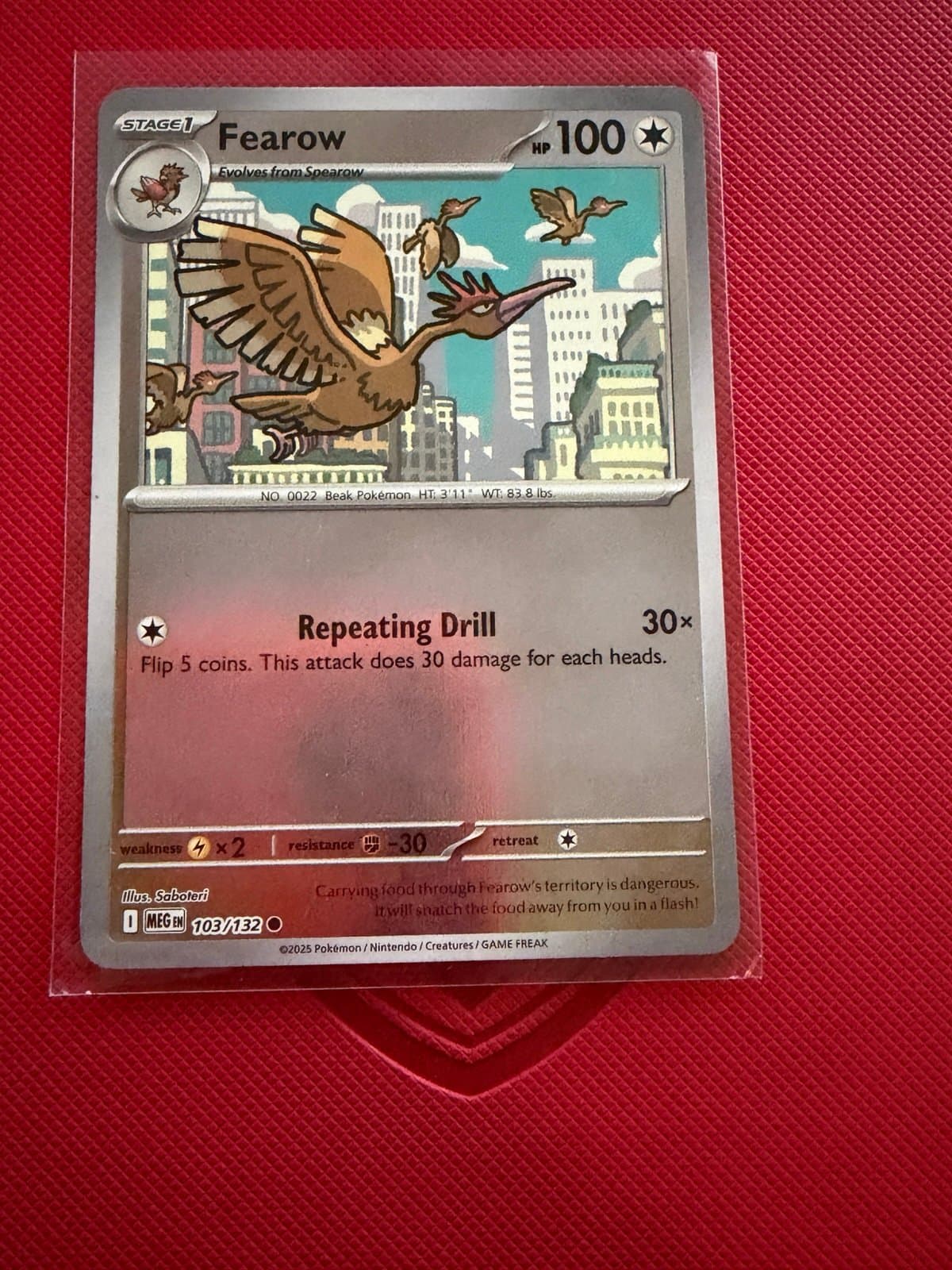 Fearow 103/132 Me01: Mega Evolution Reverse Holo - Pokemon TCG NM - Image 1