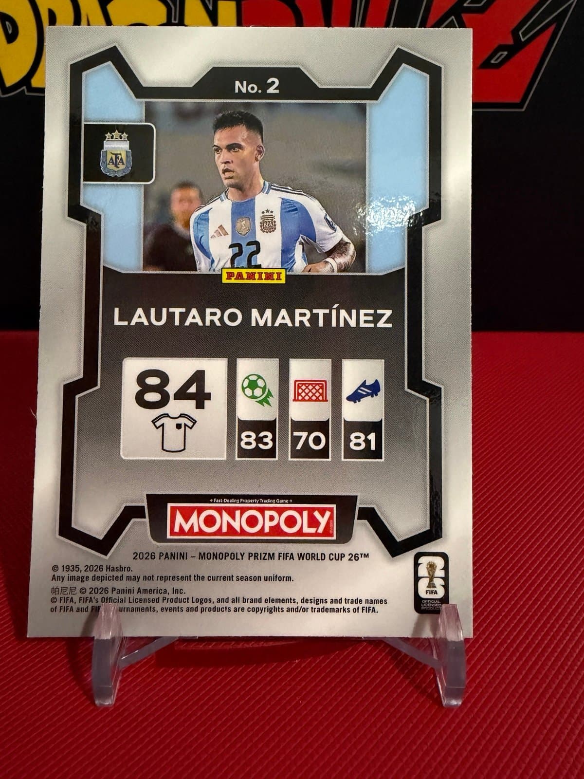 2026 Prizm Monopoly FIFA World Cup Soccer Lautaro Martinez #2 Argentina - Thumbnail 2