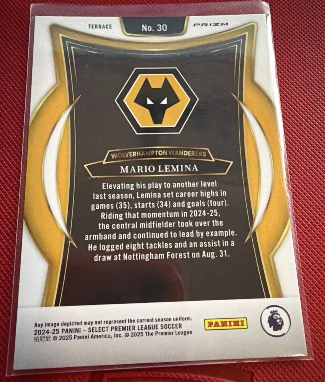 2024-25 Panini Select Premier League - Terrace Mario Lemina #30 Silver Mojo - Thumbnail 2