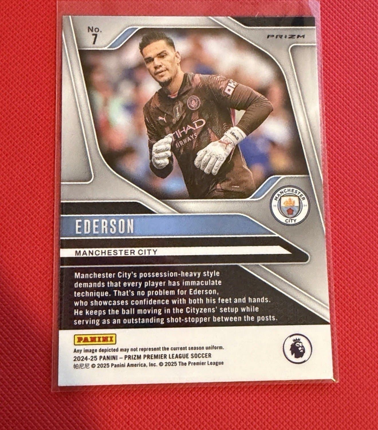 2024-25 Panini prizm soccer ederson Blue Mosaic Parallel - Thumbnail 4