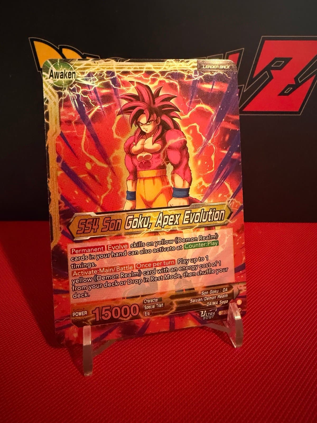 SS4 SON GOKU, APEX EVOLUTION BT30-067 Three Glorious Fighters Dragon Ball Master - Thumbnail 2
