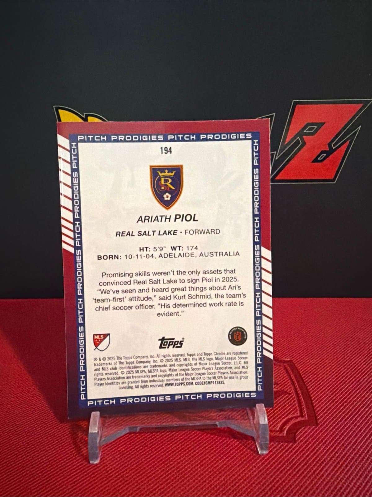 2025 Topps Chrome MLS Pitch Prodigies #194 Ariath Piol RC - Thumbnail 3