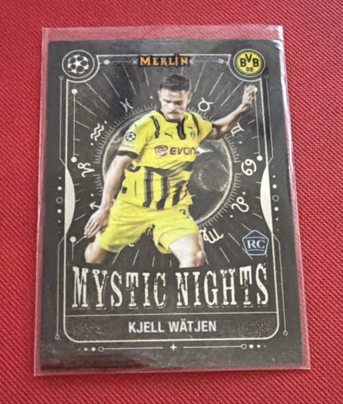 2024-25 Topps Merlin UEFA Kjell Watjen Mystic Nights Rookie Card RC BVB MN-4 - Image 1