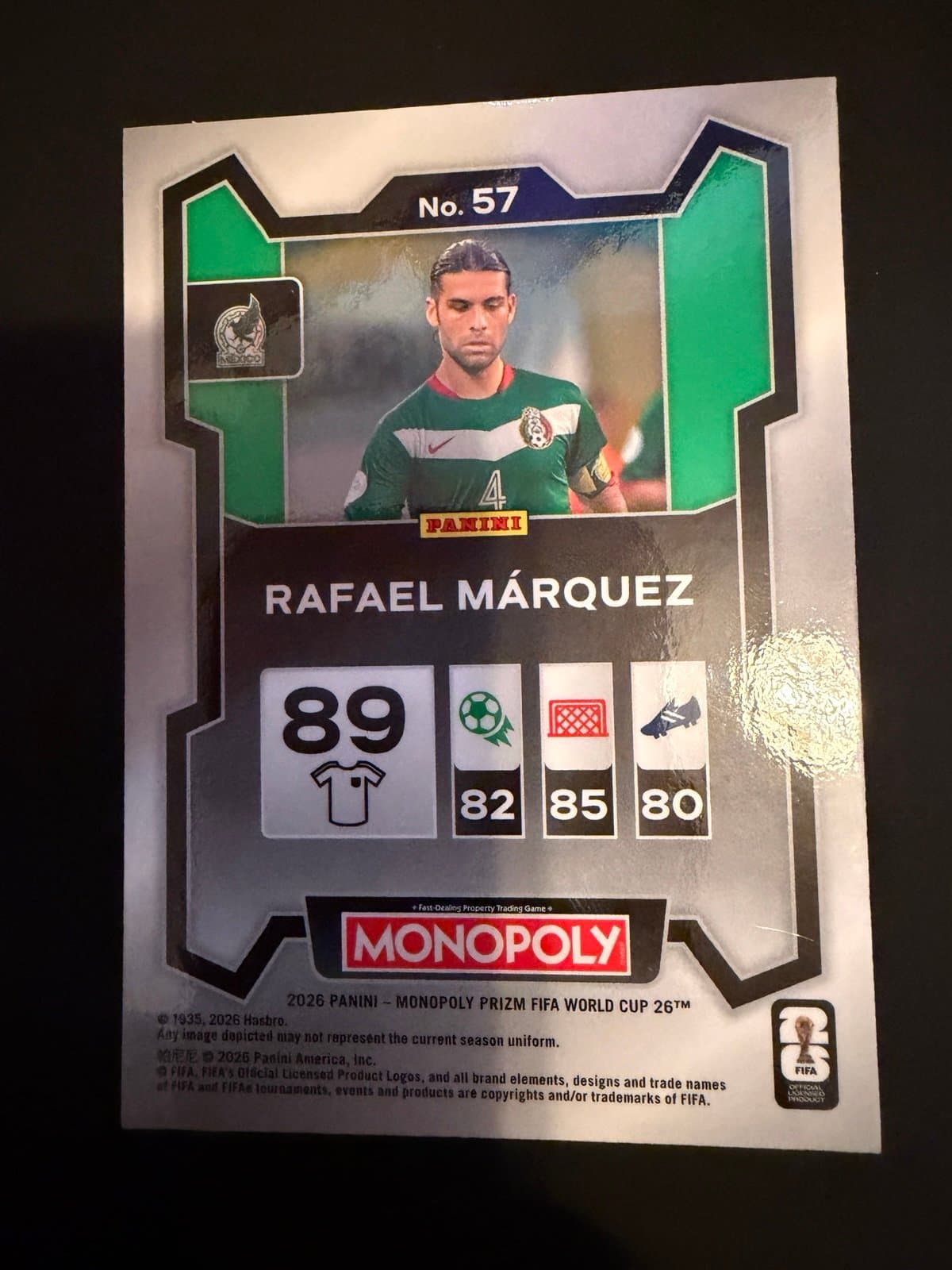 2026 Panini Prizm Monopoly FIFA World Cup Rafael Marquez Card #57 Mexico - Thumbnail 3