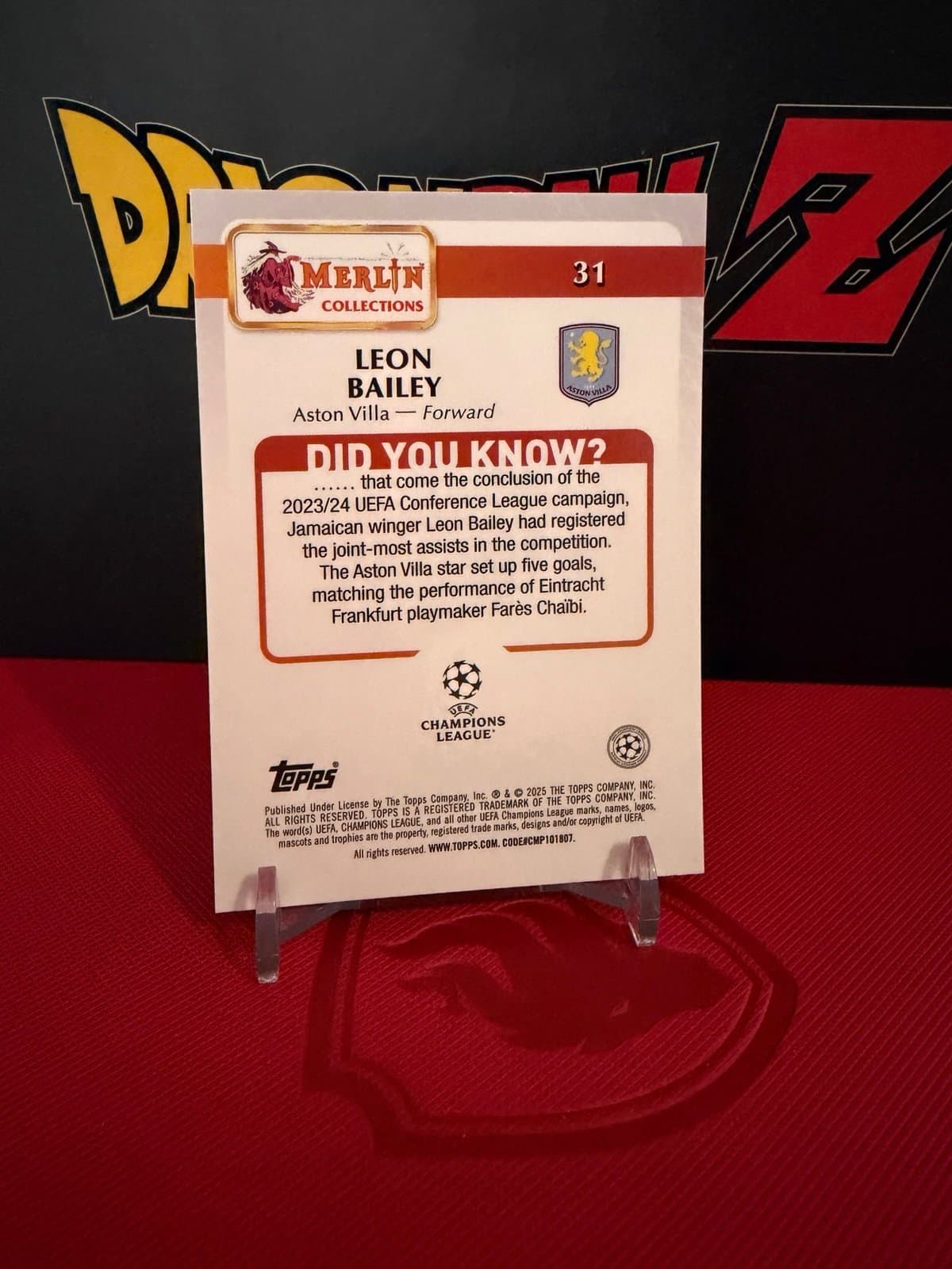 2024-25 Topps Merlin UEFA Club Competitions #31 Leon Bailey Aston Villa - Thumbnail 3