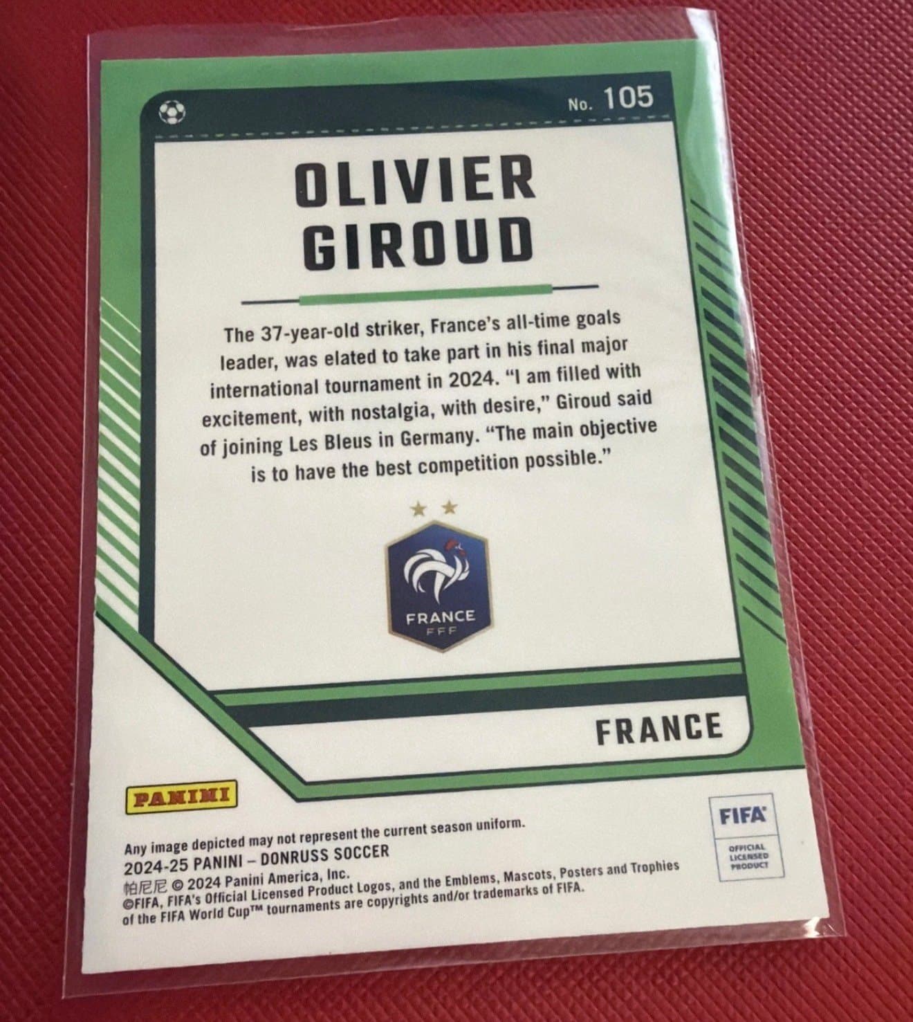 2024-25 Donruss #105 Olivier Giroud Optic France - Thumbnail 2