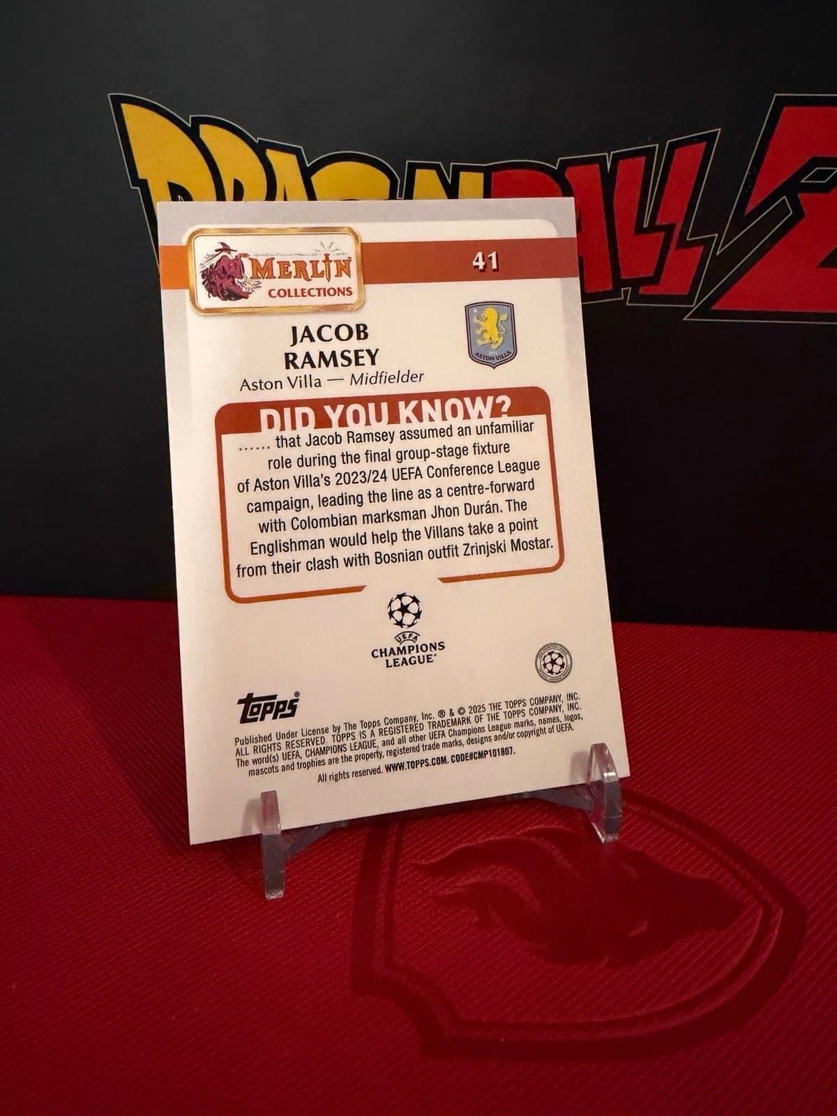 2024-25 Topps Merlin UEFA Club Competitions #41 Jacob Ramsey Aston Villa - Thumbnail 3