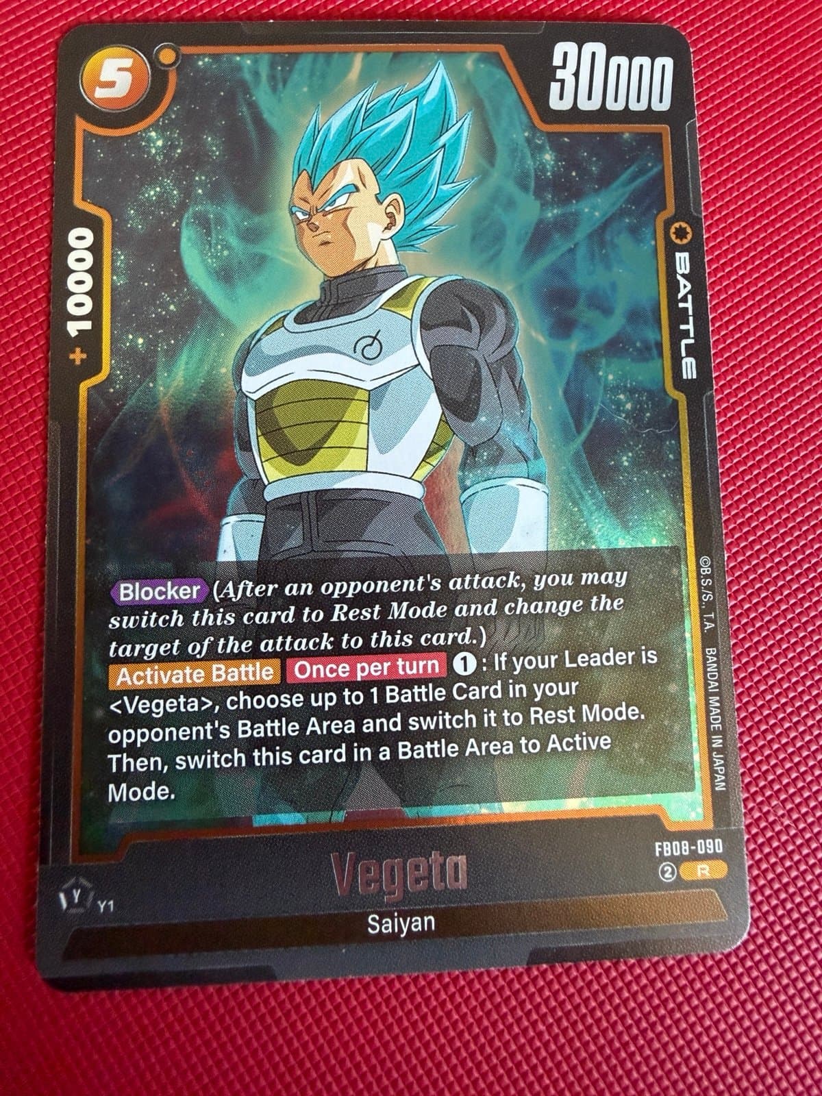 Vegeta FB08-090 R Foil Dragon Ball Super Fusion World Saiyan's Pride - Image 1