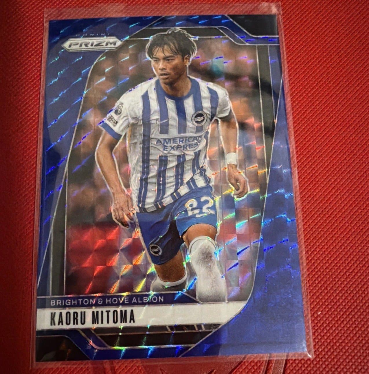 Kaoru Mitoma 2024-25 Panini Prizm Premier League #173 Blue #/299 - Image 1
