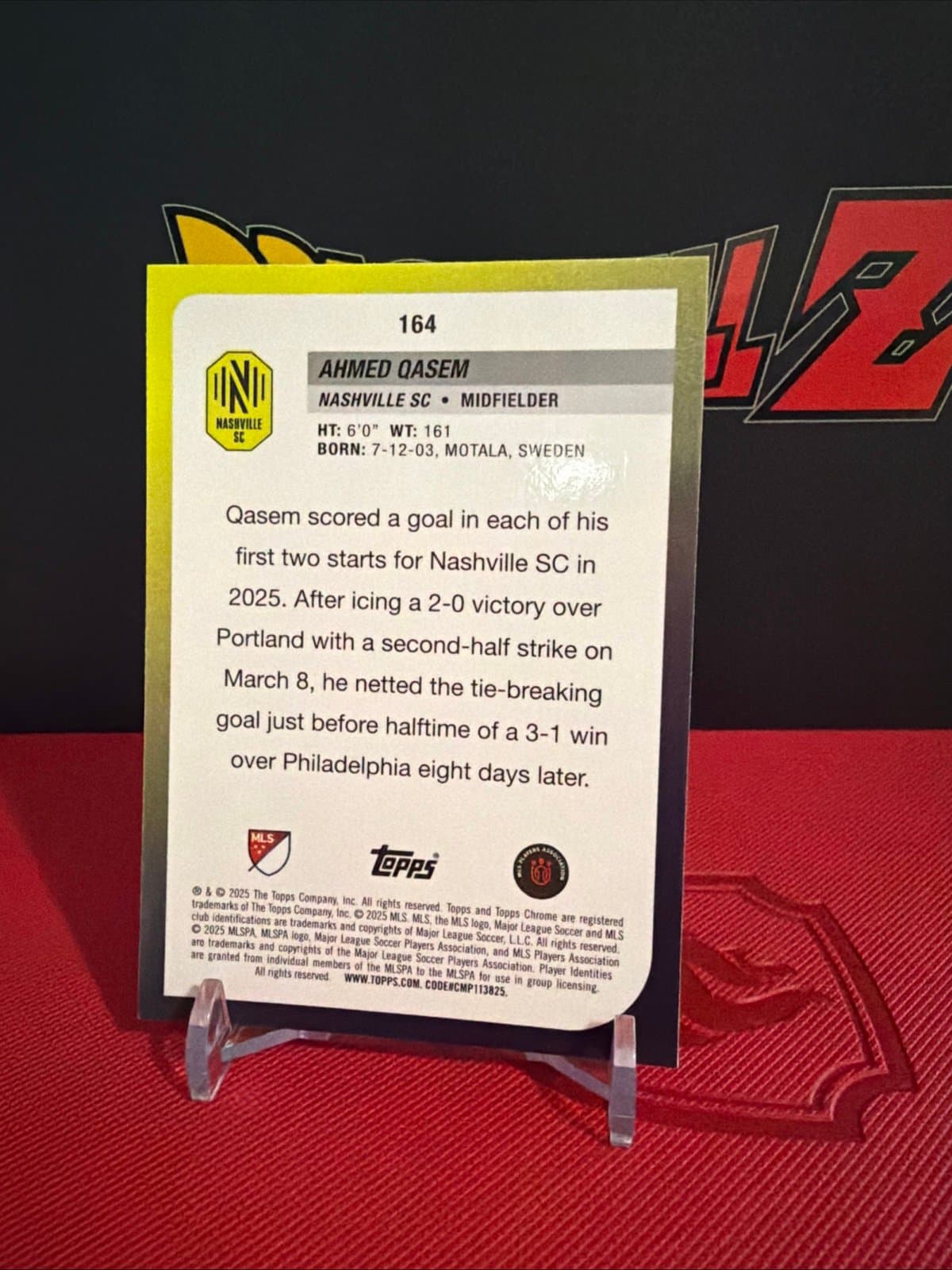 2025 Topps Chrome MLS Prism Refractor #164 Ahmed Qasem Rookie - Thumbnail 3