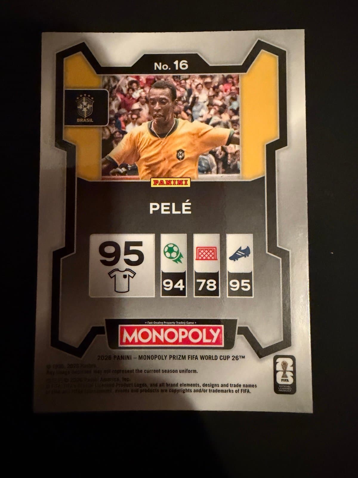Pele 2026 Panini Prizm Monopoly FIFA World Cup #16 Silver - Thumbnail 3